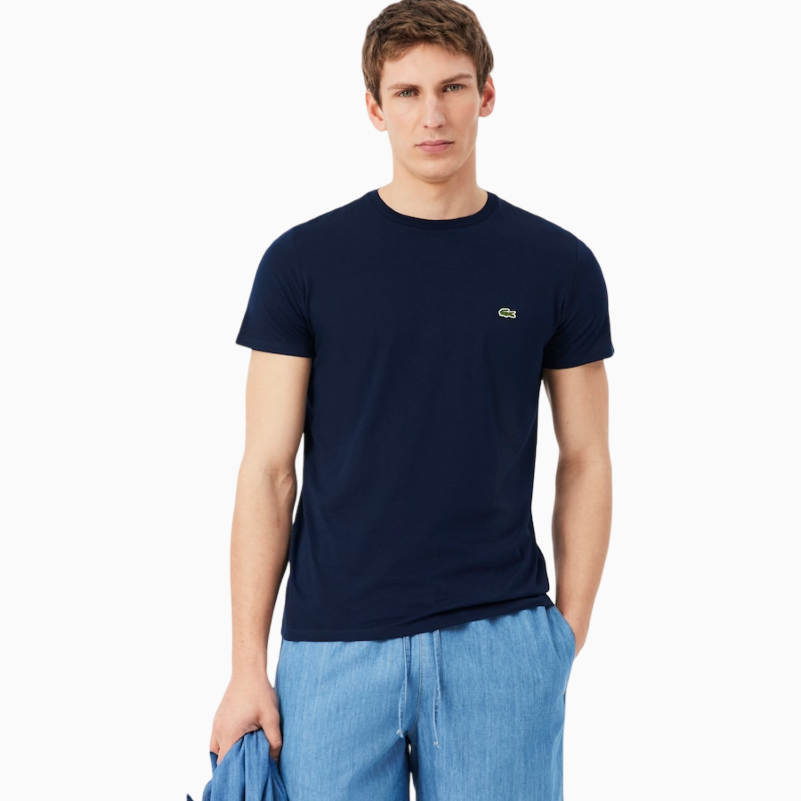 Мъжка тъмно синя тениска Lacoste Men T-shirt TH6709-00-166 Front View