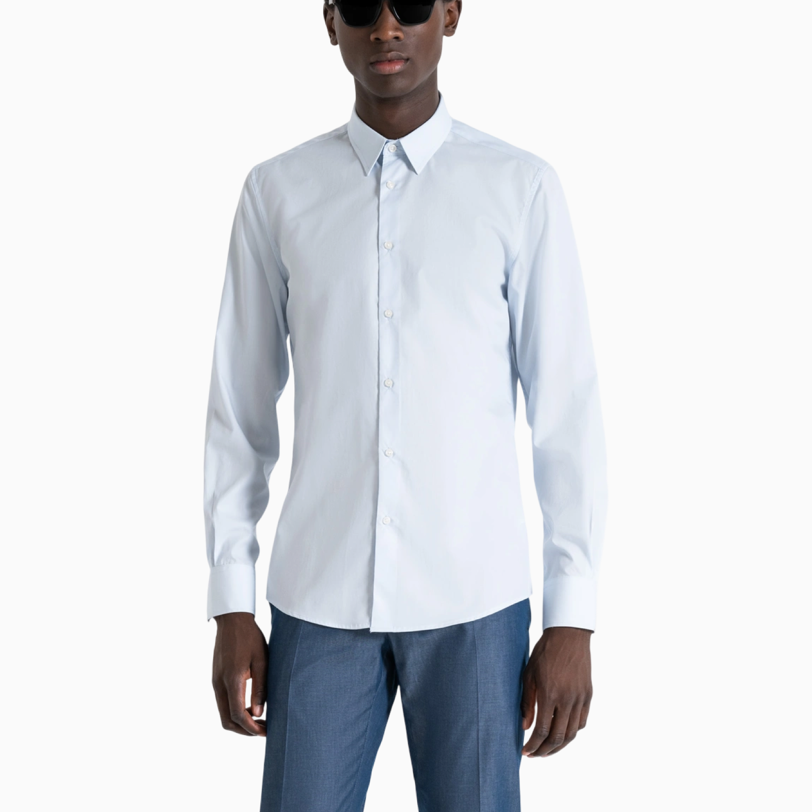 Мъжка светло синя риза Antony Morato Men Shirt MMSL00628-FA400078-7027 Front View
