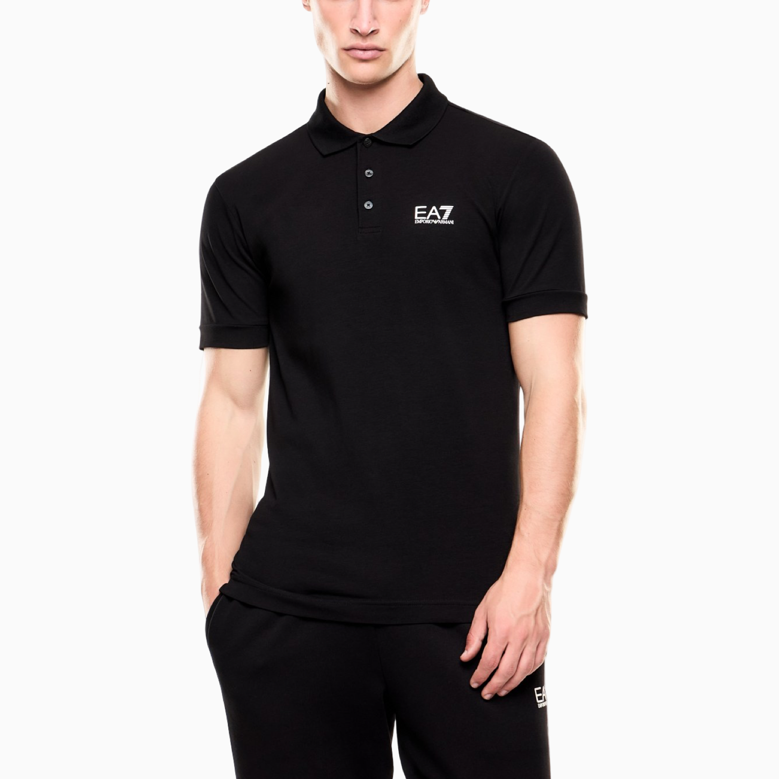 Мъжка черна поло тениска EA7 Emporio Armani Men Polo 8NPF14PJVQZ1200 Front View