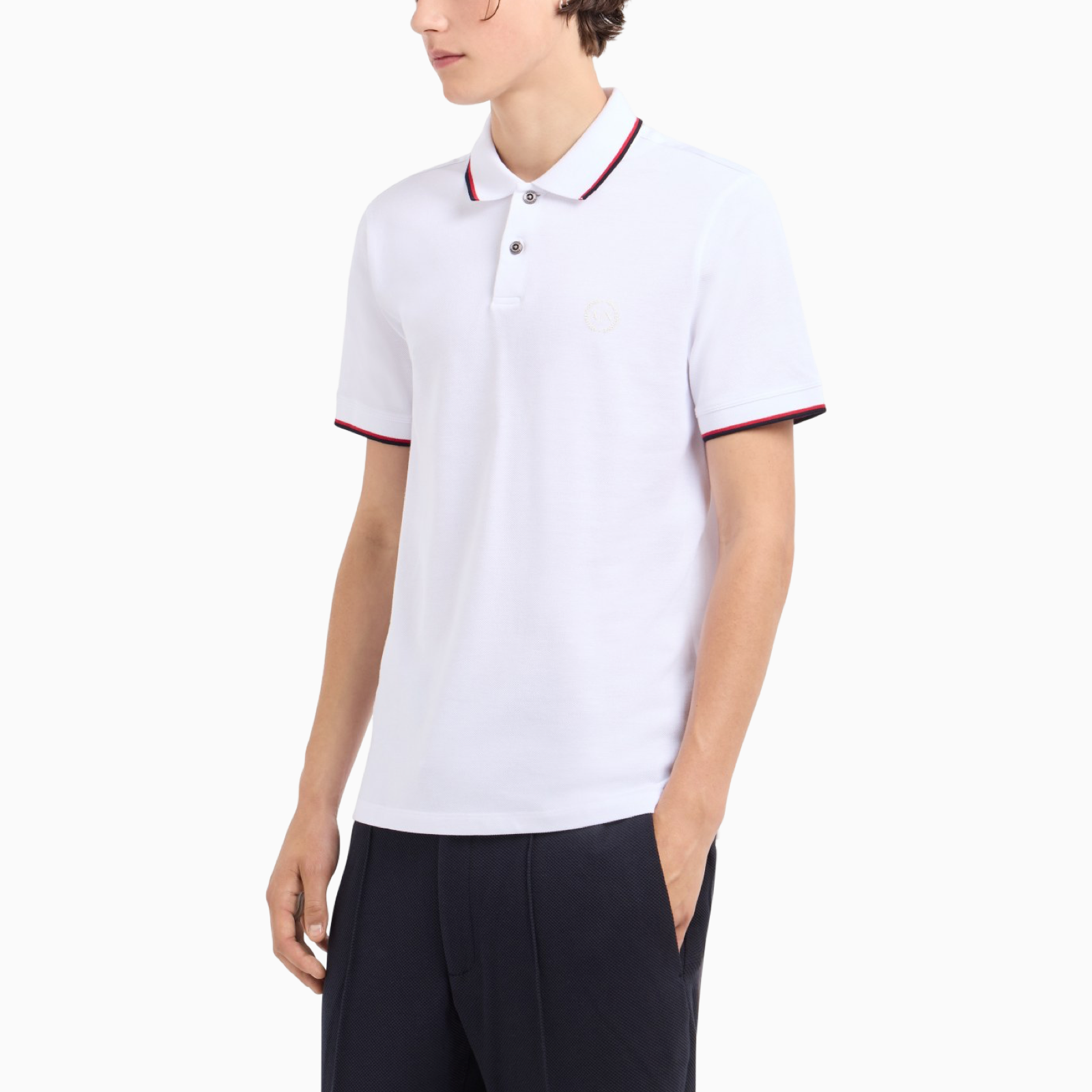 Мъжка бяла поло тениска Armani Exchange 8NZF75 Z8M5Z