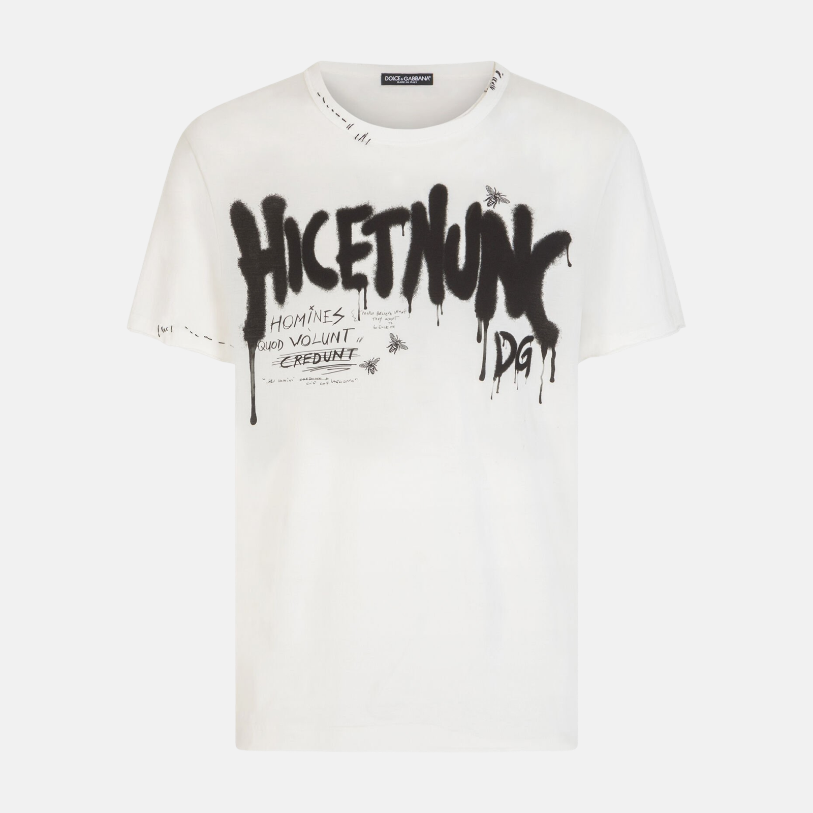 Мъжка тениска с графити Dolce & Gabbana Graffiti Print Men T-shirt G8KBAZ FI726