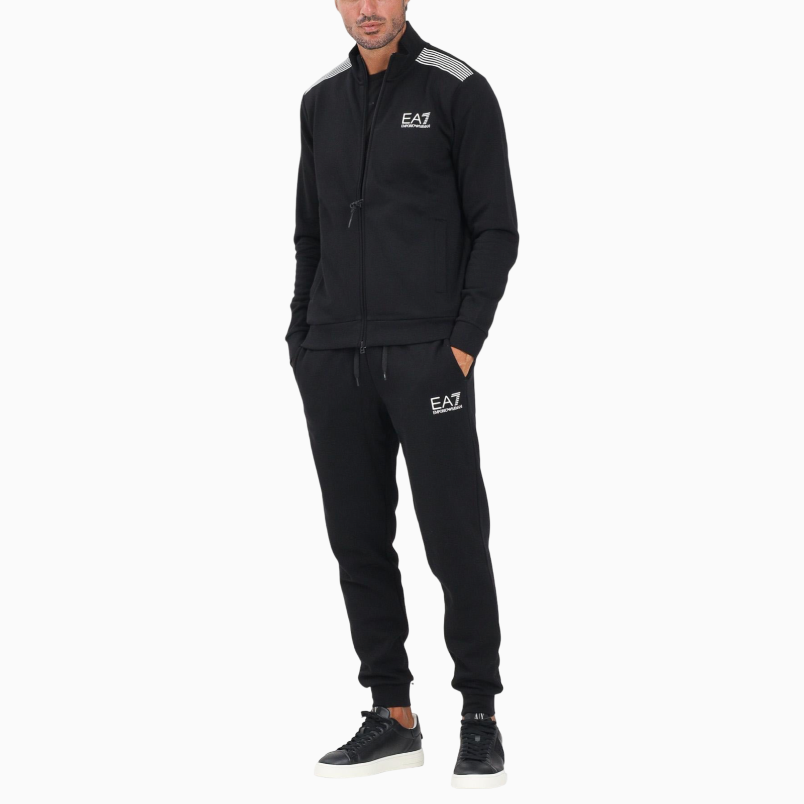 Мъжки черен екип EA7 Emporio Armani 7M000966 AF10377 Front View