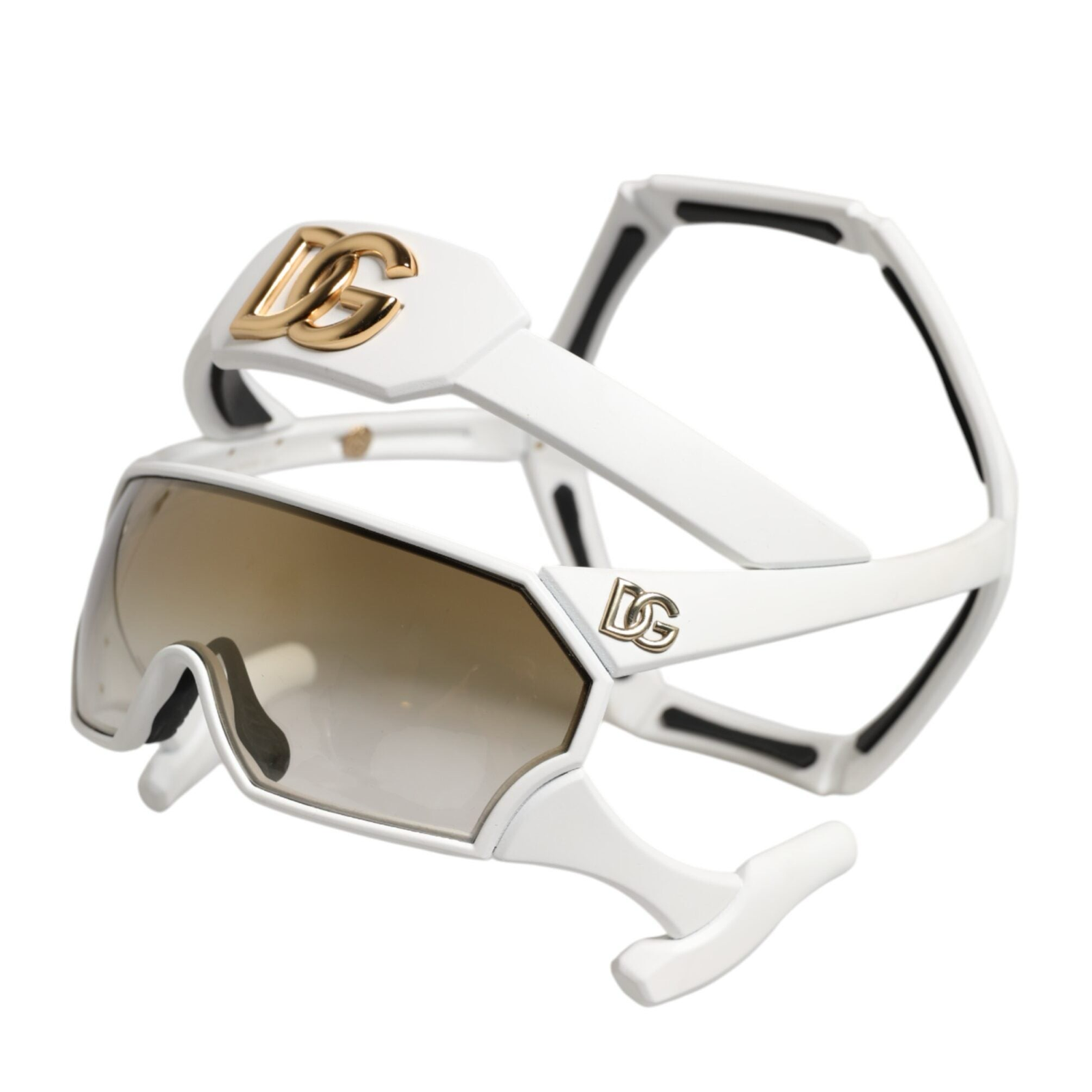 Dolce & Gabbana White Acetate Next Generation Mask Eyewear Sunglasses