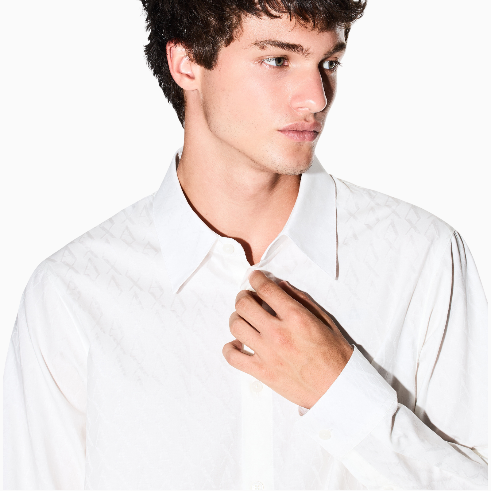 Мъжка бяла риза Armani Exchange Men Shirt XM001587 AF16631 U0009 Close-Up