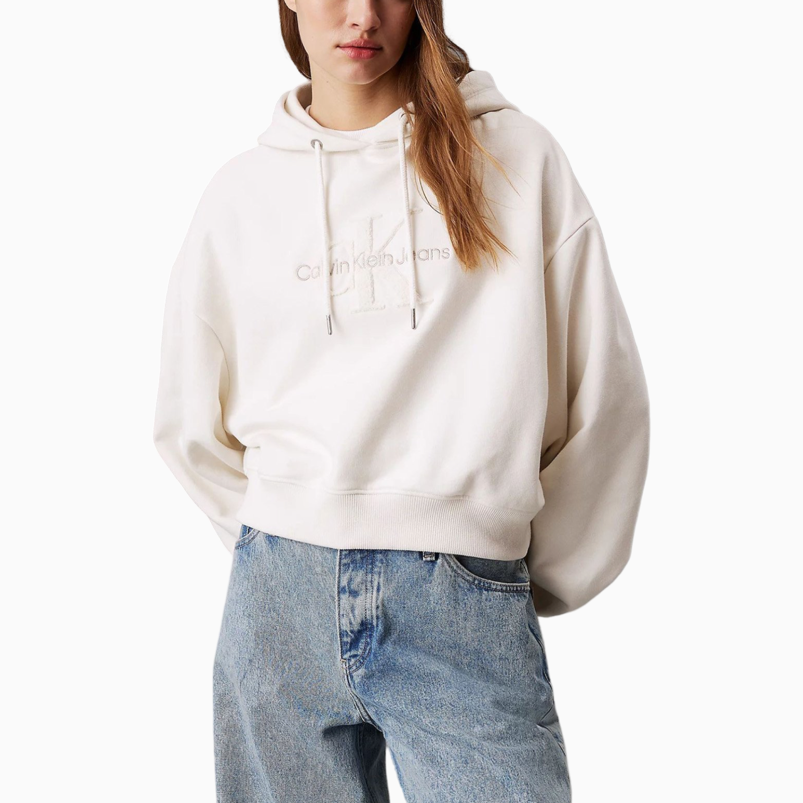 Дамско бяло худи Calvin Klein Jeans J20J224170