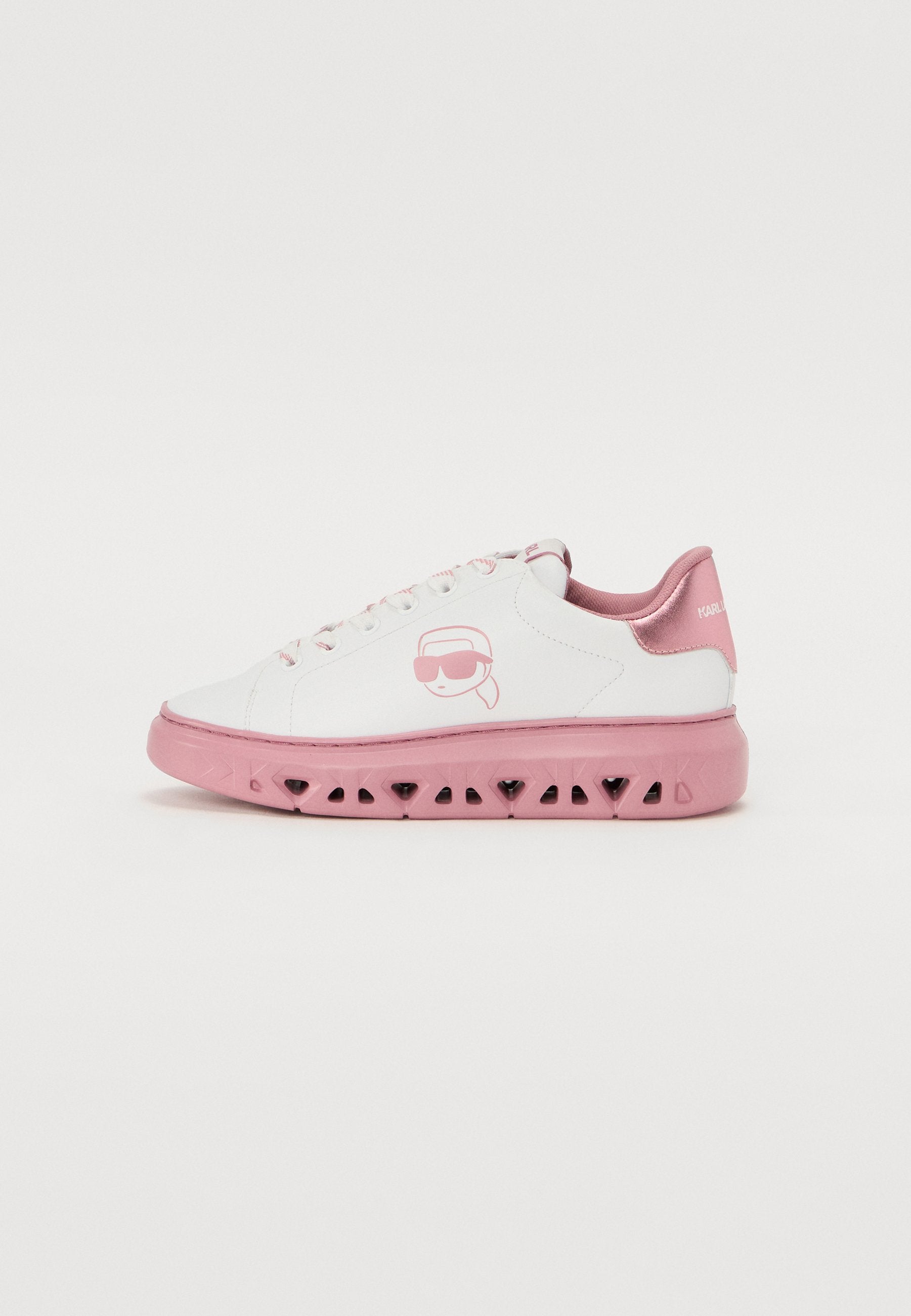 Дамски кецове в бяло и розово Women’s sneakers Karl Lagerfeld Kite KL64525 01P White/Pink lateral view