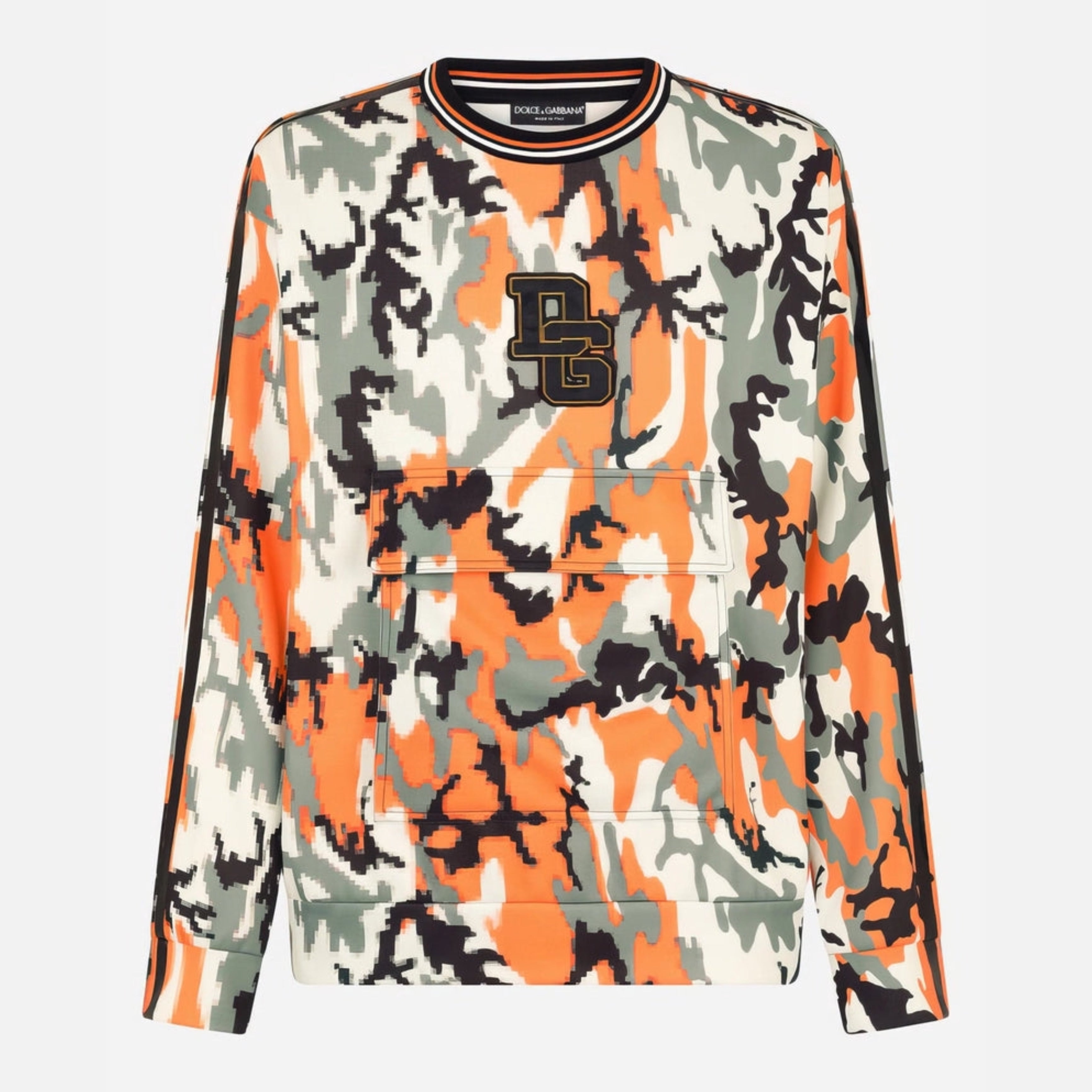 Dolce & Gabbana Multicolor Camouflage Crew Neck Pullover Sweater