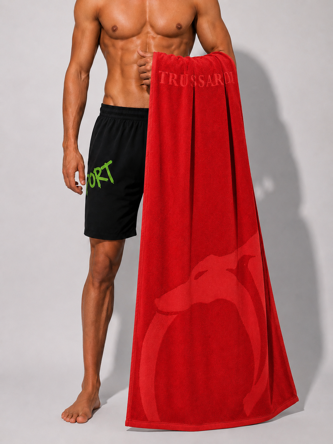 Плажна кърпа Beach towel Trussardi TRU2MTW01F 011 Red lifestyle view