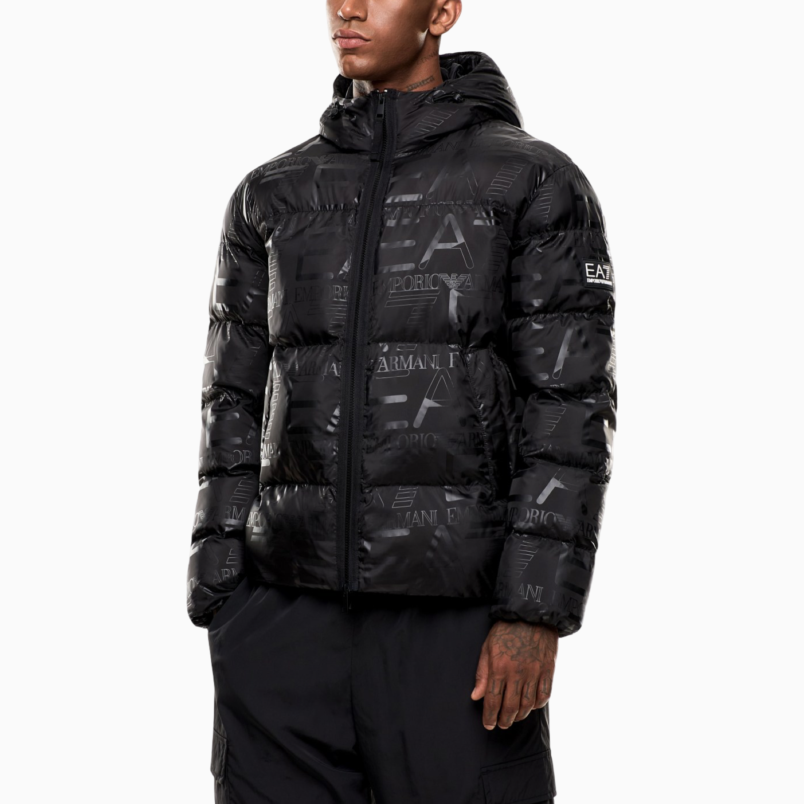 Мъжко черно зимно яке EA7 Emporio Armani Men Jacket 7M000697 AF15969 Front View