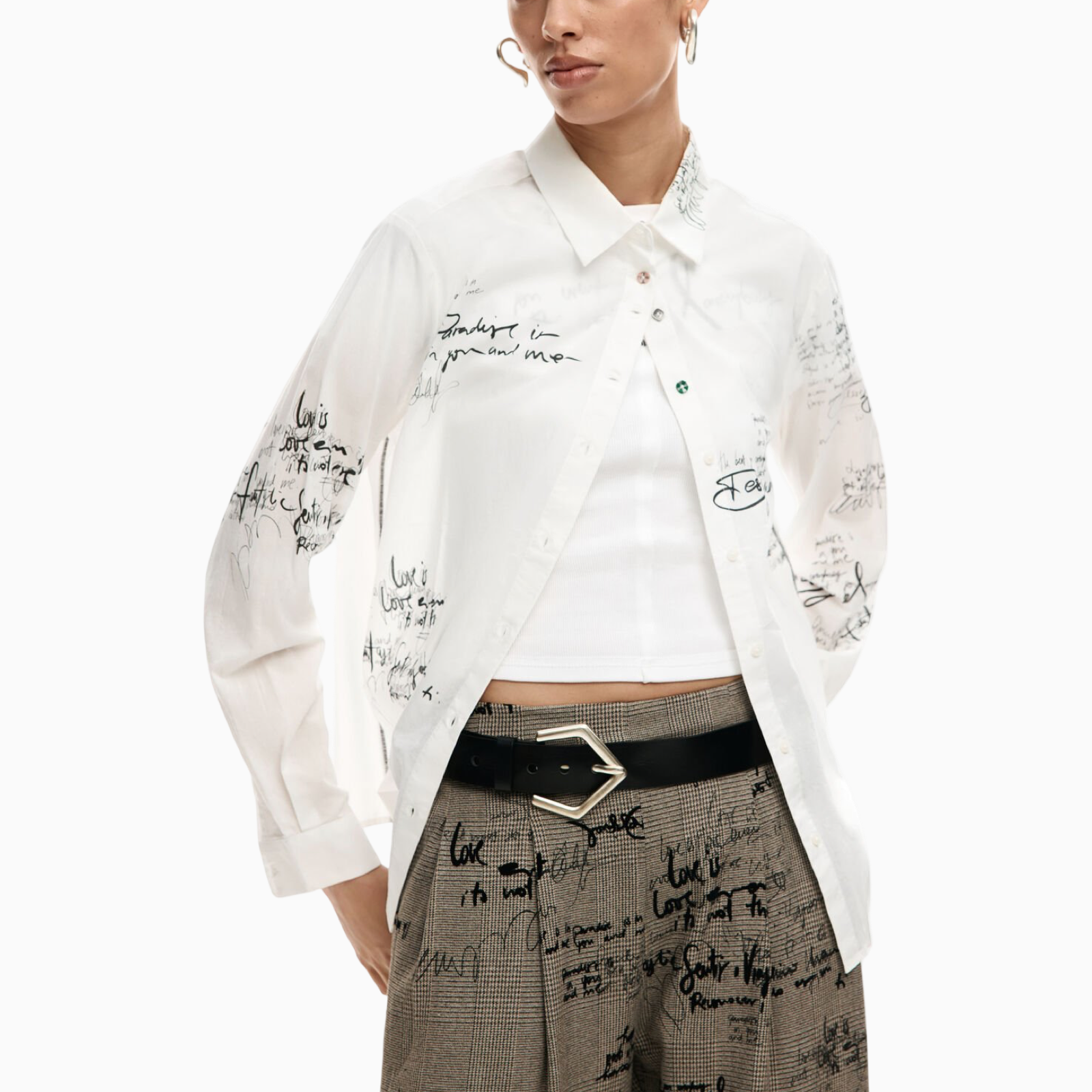 Дамска риза Desigual Women Shirt 26SWCW09 1000 Front View