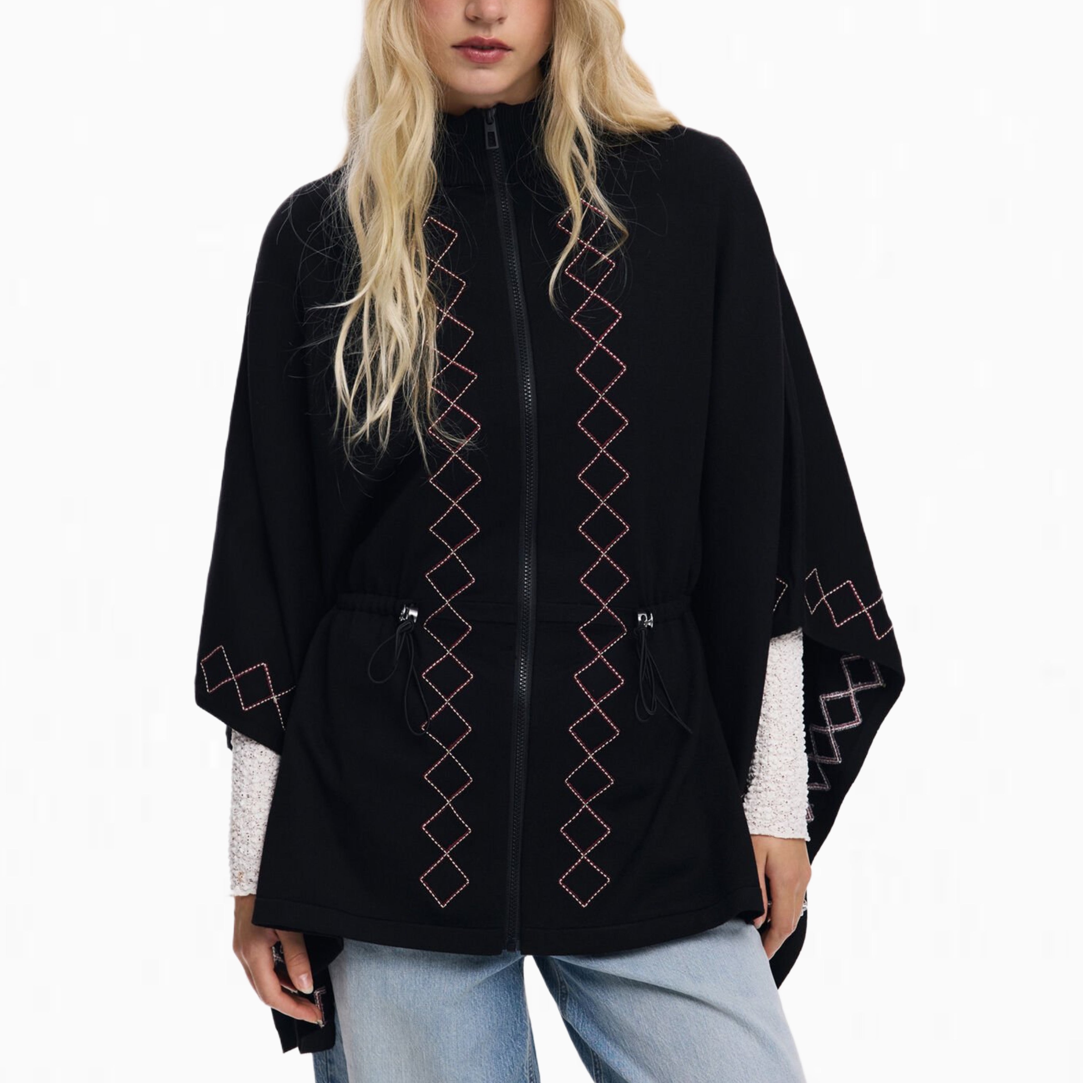 Дамско пончо Women’s zig-zag poncho Desigual 25WAIA09 2000