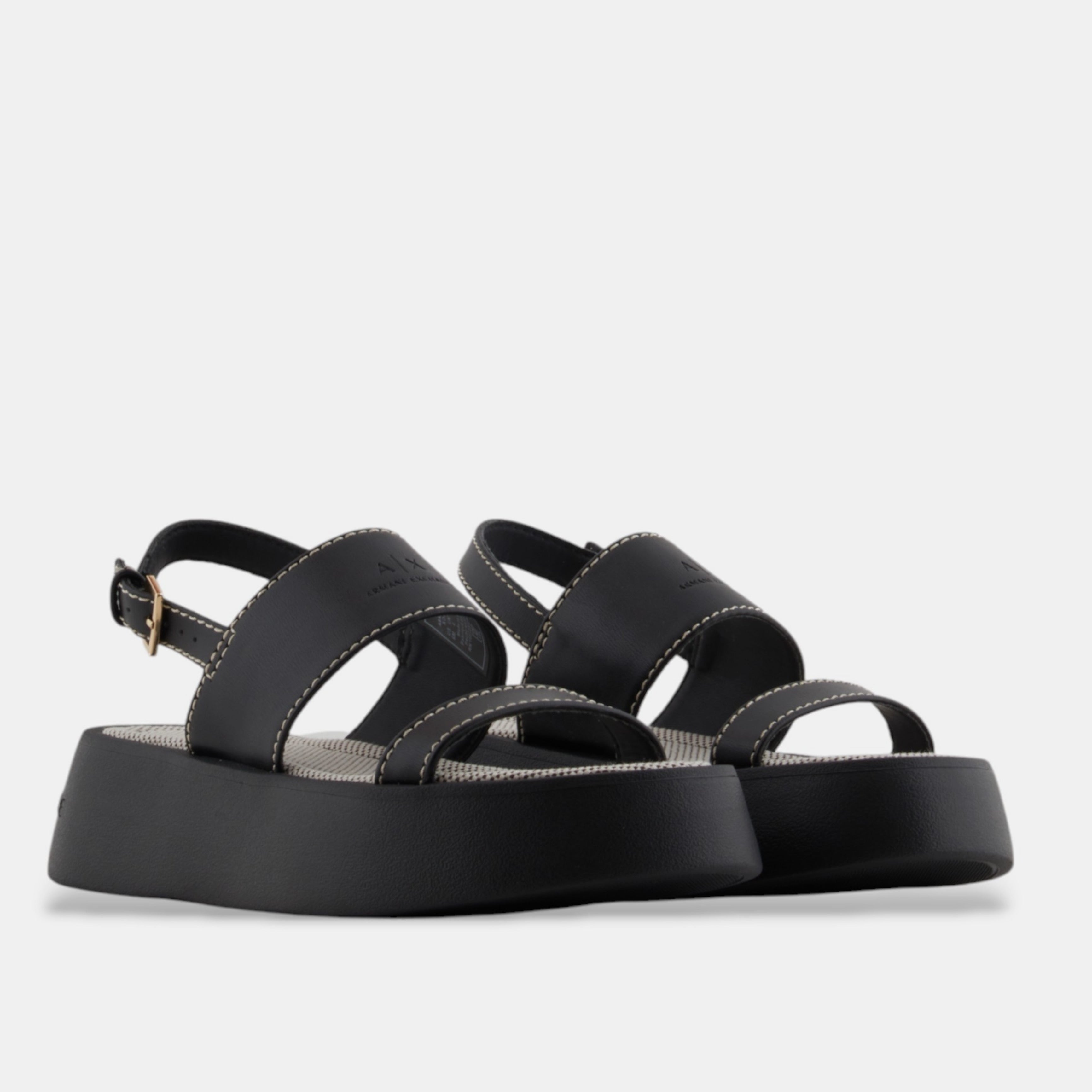 Дамски сандали на платформа Women’s Micro-Saffian Platform Sandals Armani Exchange XDP054 XV921 00002 Black Lateral view