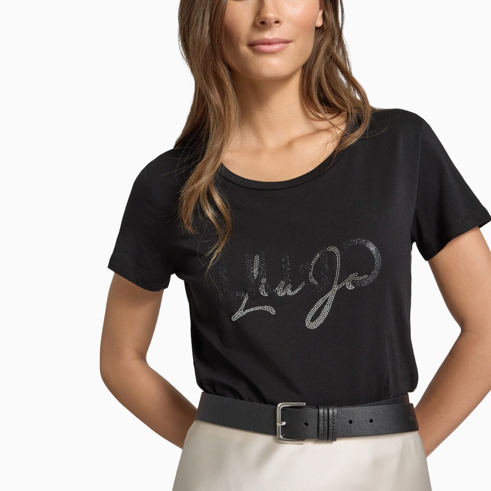 Дамска черна тениска Liu Jo Women T-shirt TF5287 JS923 Close-Up