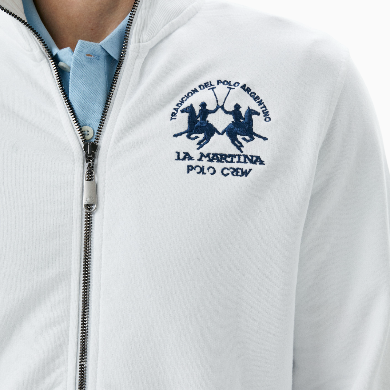 Мъжки бял суичър La Martina Men Sweatshirt XMF005FP059 Close-Up