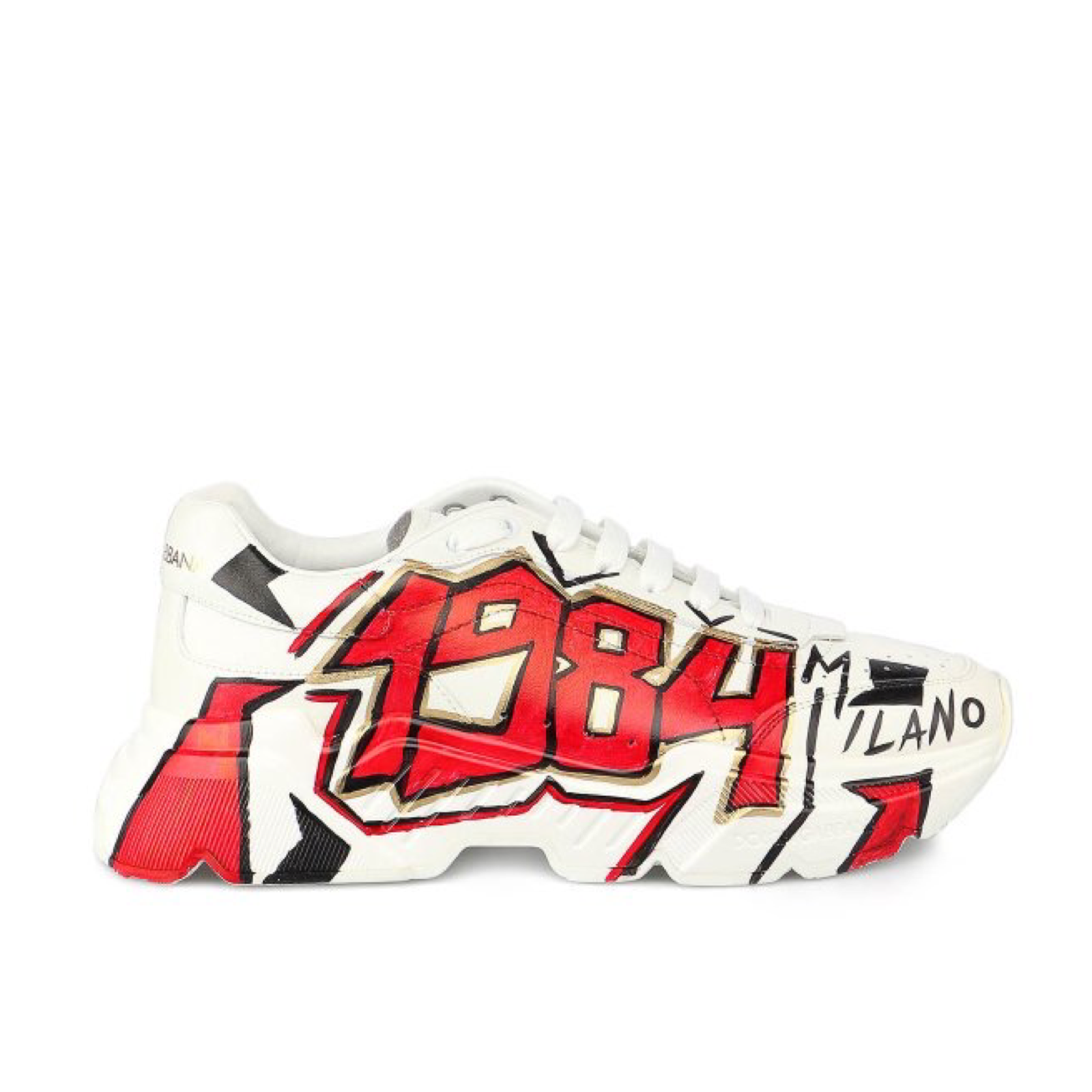 Dolce & Gabbana Daymaster Graffiti Hand Painted Sneakers Lateral View