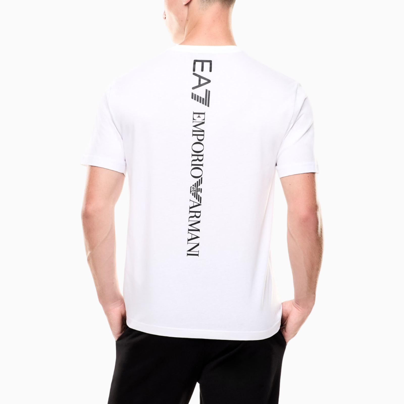 Мъжка бяла тениска EA7 Emporio Armani Men T-shirt 7M000567 AF10375 M0003 Back View