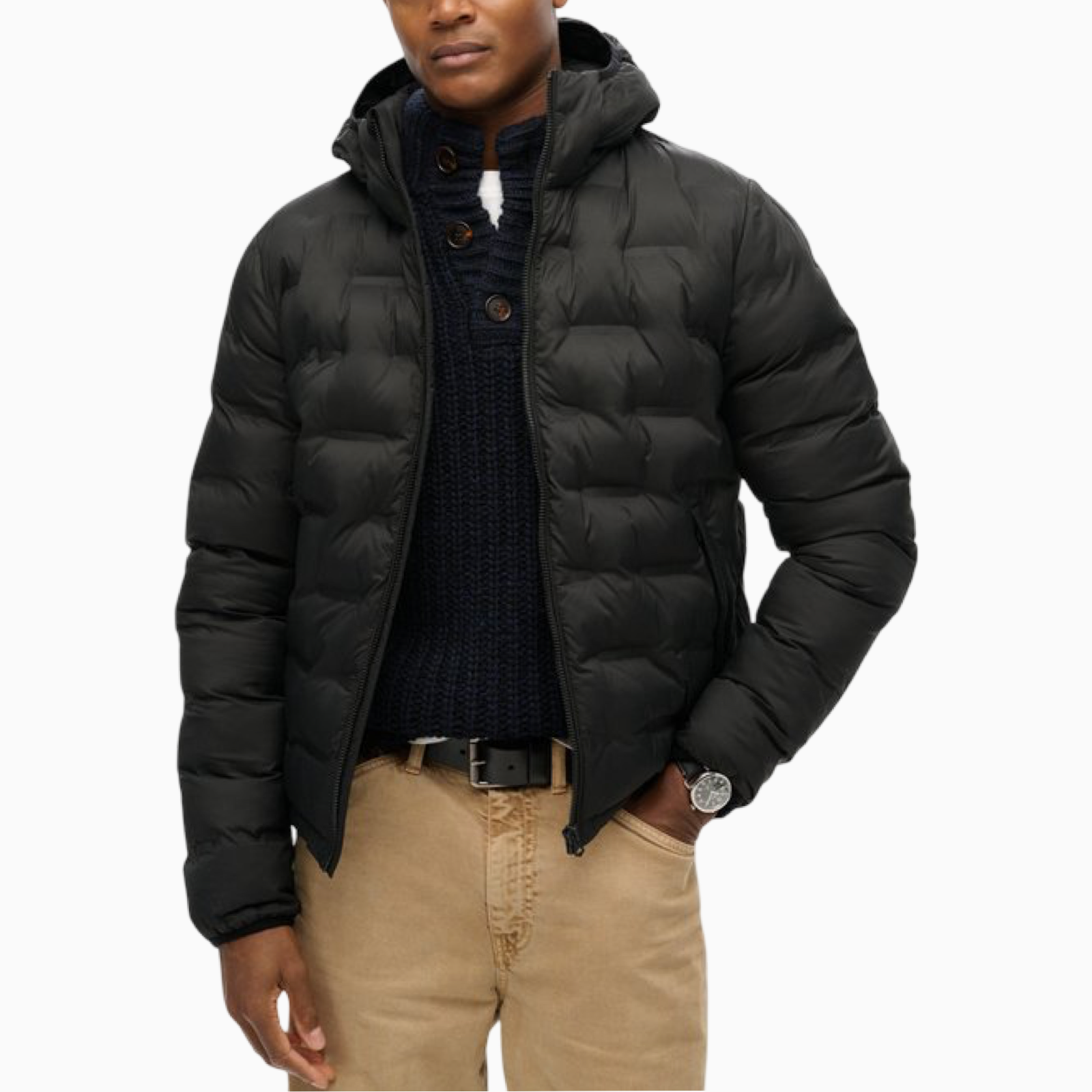 Мъжко черно яке Superdry Men Jacket 
M5012045A Front View