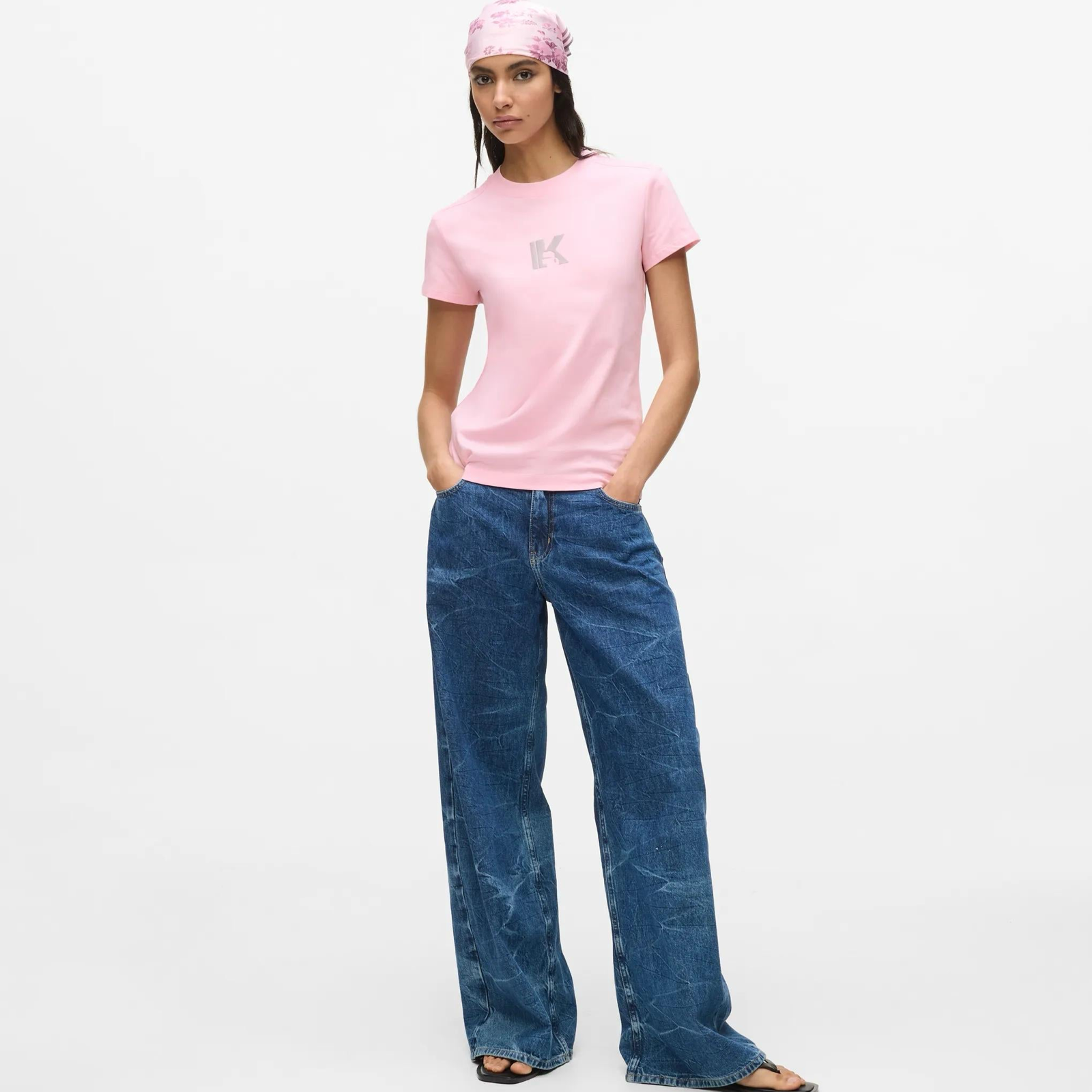 Дамска розова тениска Karl Lagerfeld Jeans Women T-shirt B2W17064 1IF Front View