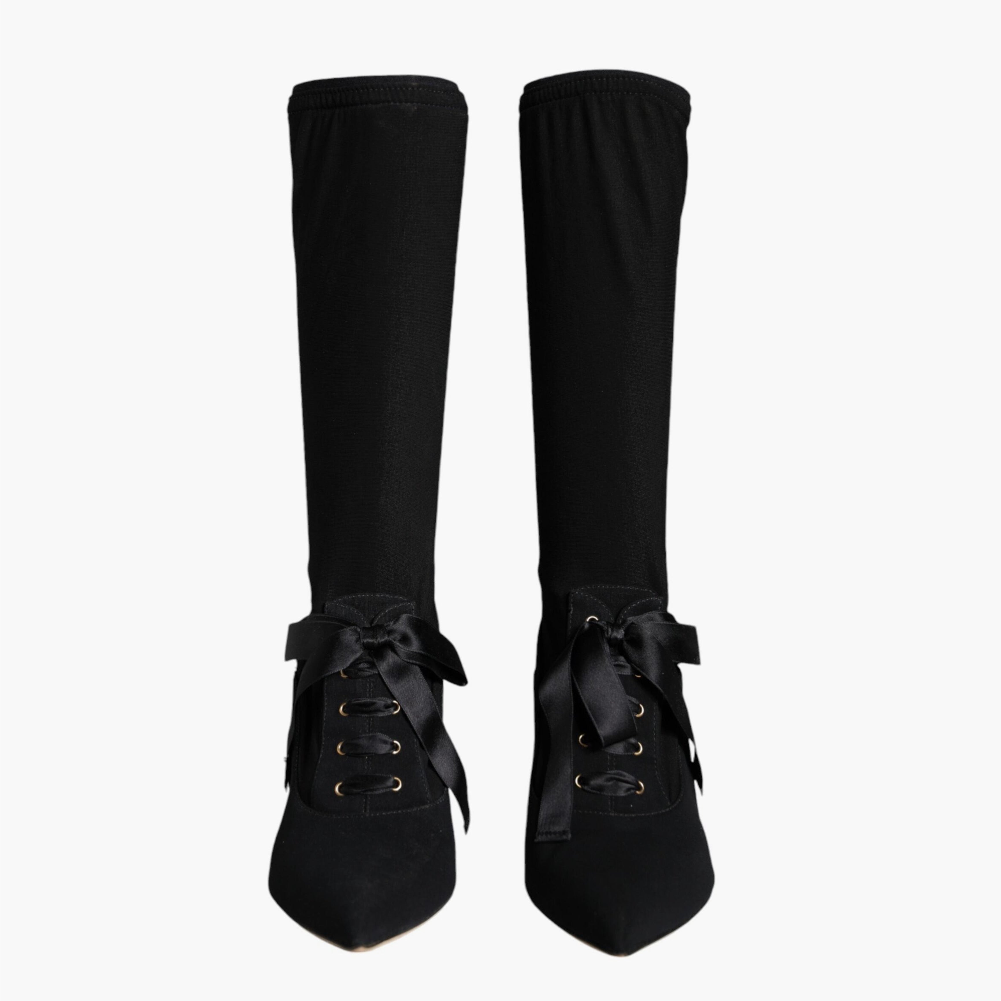 Дамски луксозни обувки на токчета с висок чорап в черно DOLCE & GABBANA
Women’s Luxury Black Stiletto Heels Boots