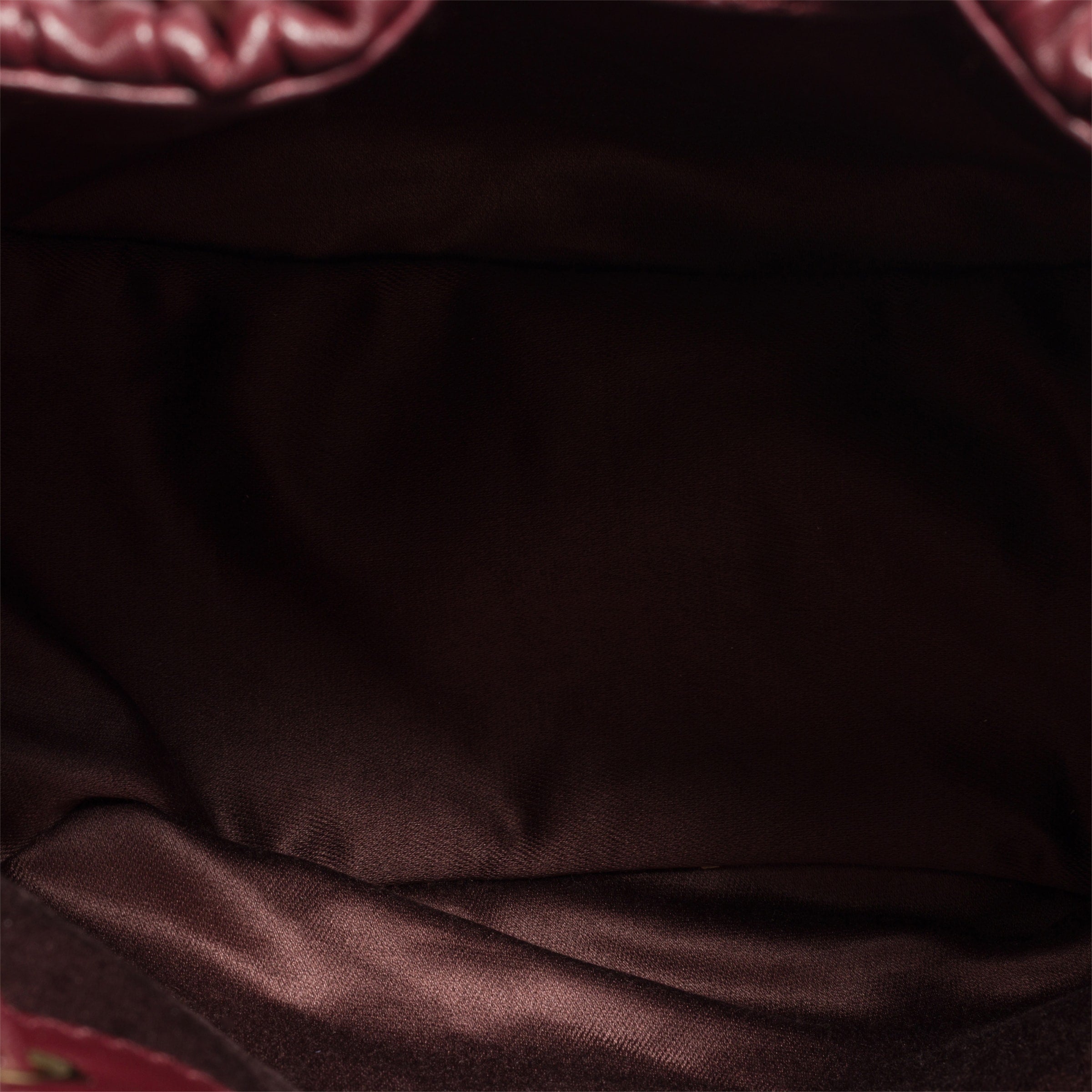Дамска чантичка Women’s pleated drawstring clutch bag Miu Miu Matelassé 5ND022AFPPF0007 Burgundy lining view