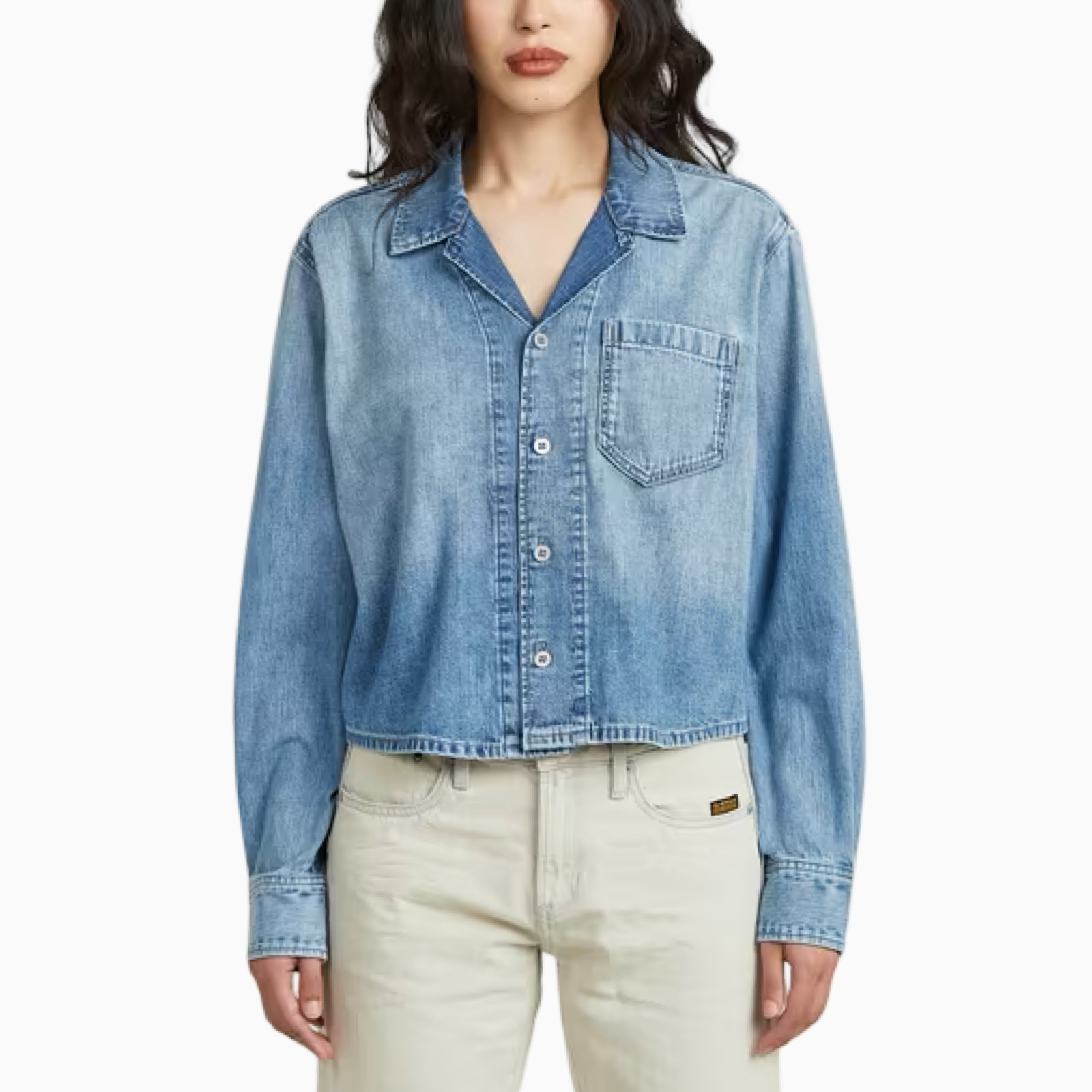 Дамска дънкова риза G-Star Women Shirt D29076 D252 H954 Front View