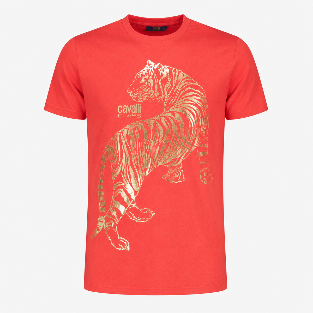 Мъжка червена тениска Cavalli Class Men T-shirt QXT62T JD060 02000 Front View