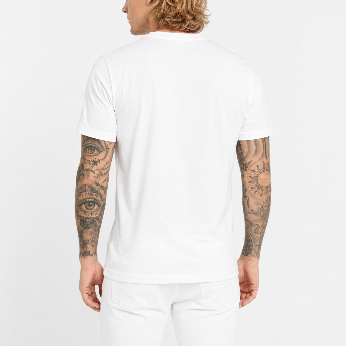 Мъжка бяла тениска Cavalli Class Men T-shirt RXT60JJD060 00053 Back View