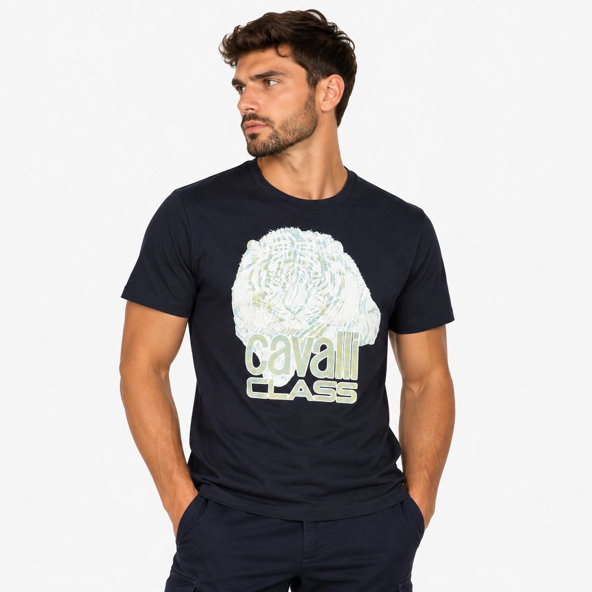 Мъжка тениска Cavalli Class Men T-shirt QXT61WJD060 04926 Front View