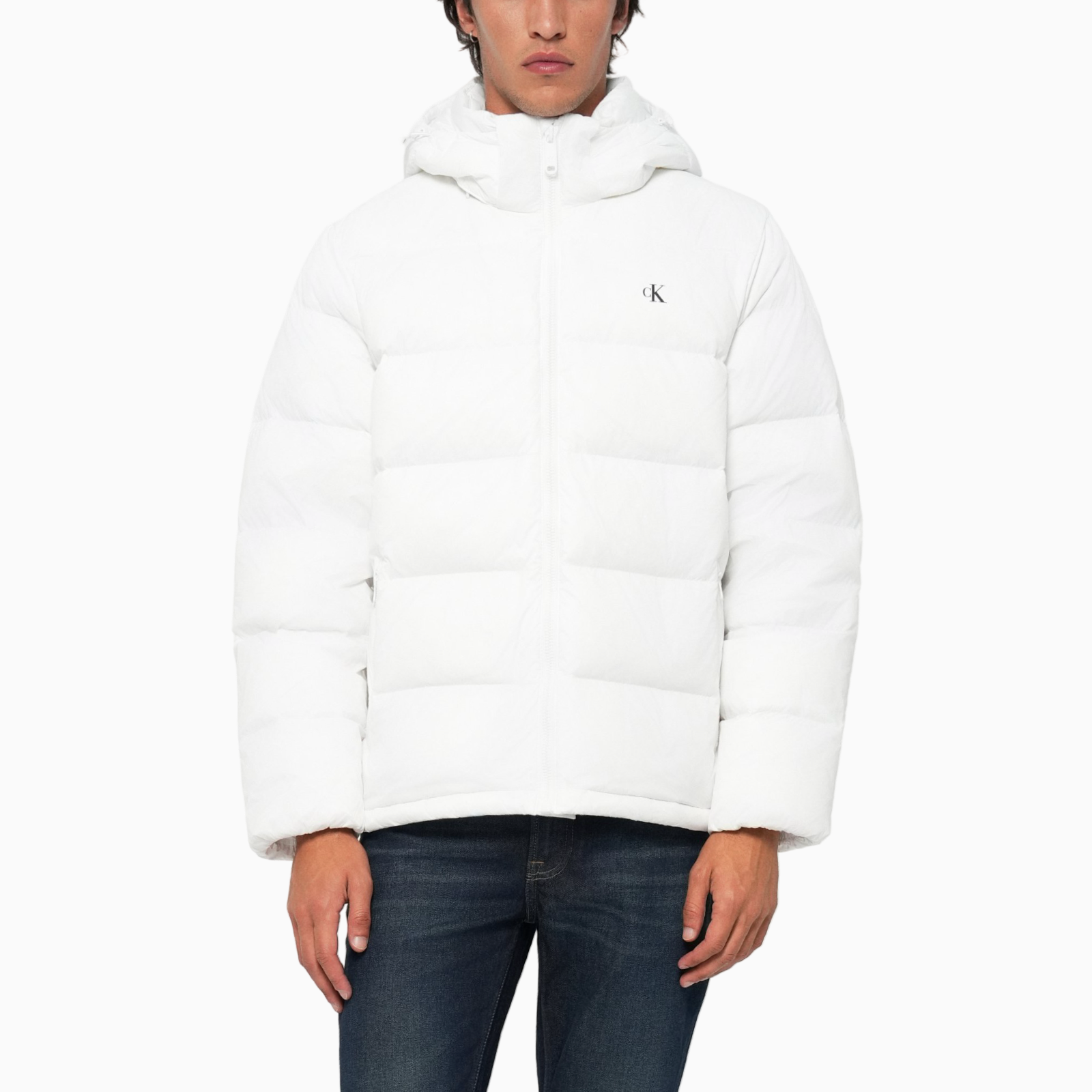 Мъжко бяло зимно яке Calvin Klein Jeans LV04RC518G Front View