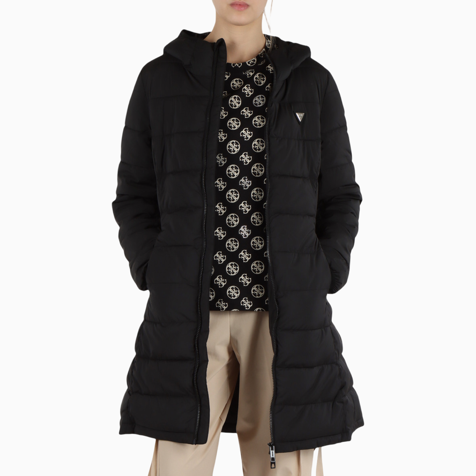 Дамско черно яке Guess Women Jacket V4YL05 WF3X0 Front View