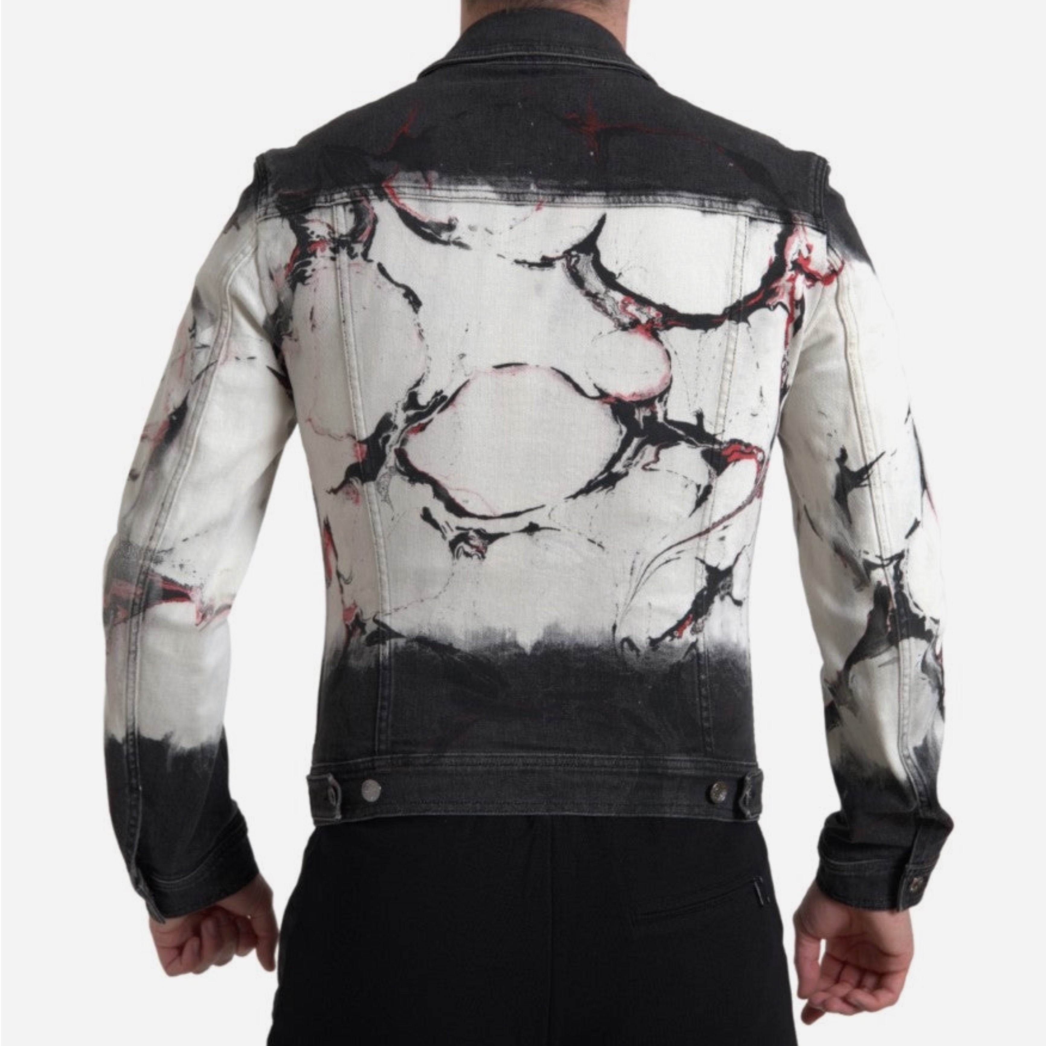Мъжко луксозно дънково яке DOLCE & GABBANA Men’s Luxury Cotton Stretch Black Denim Jacket
