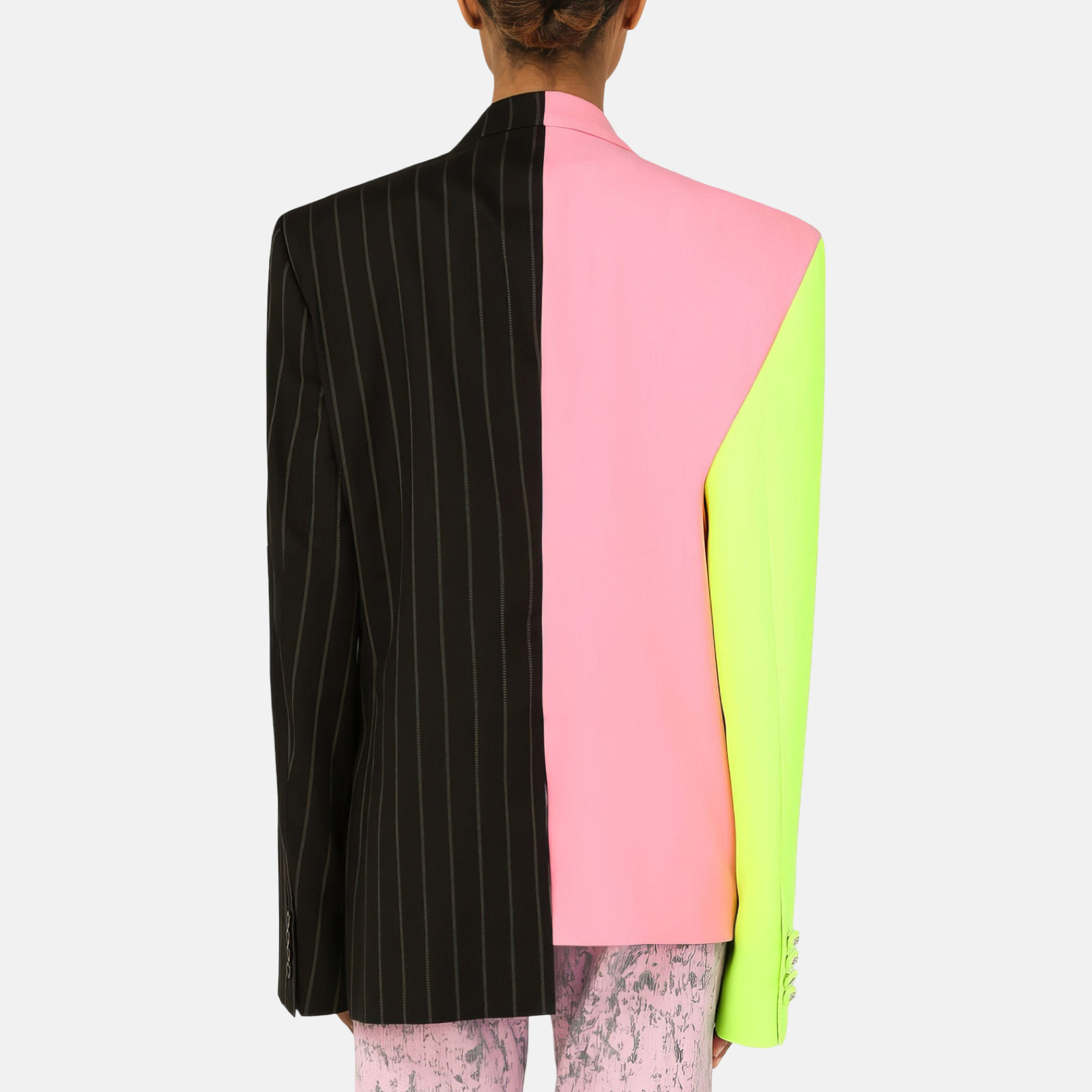 Дамско сако Dolce & Gabbana Double-Breasted Patchwork Women Blazer  F29PEZ GDAI3 Back View