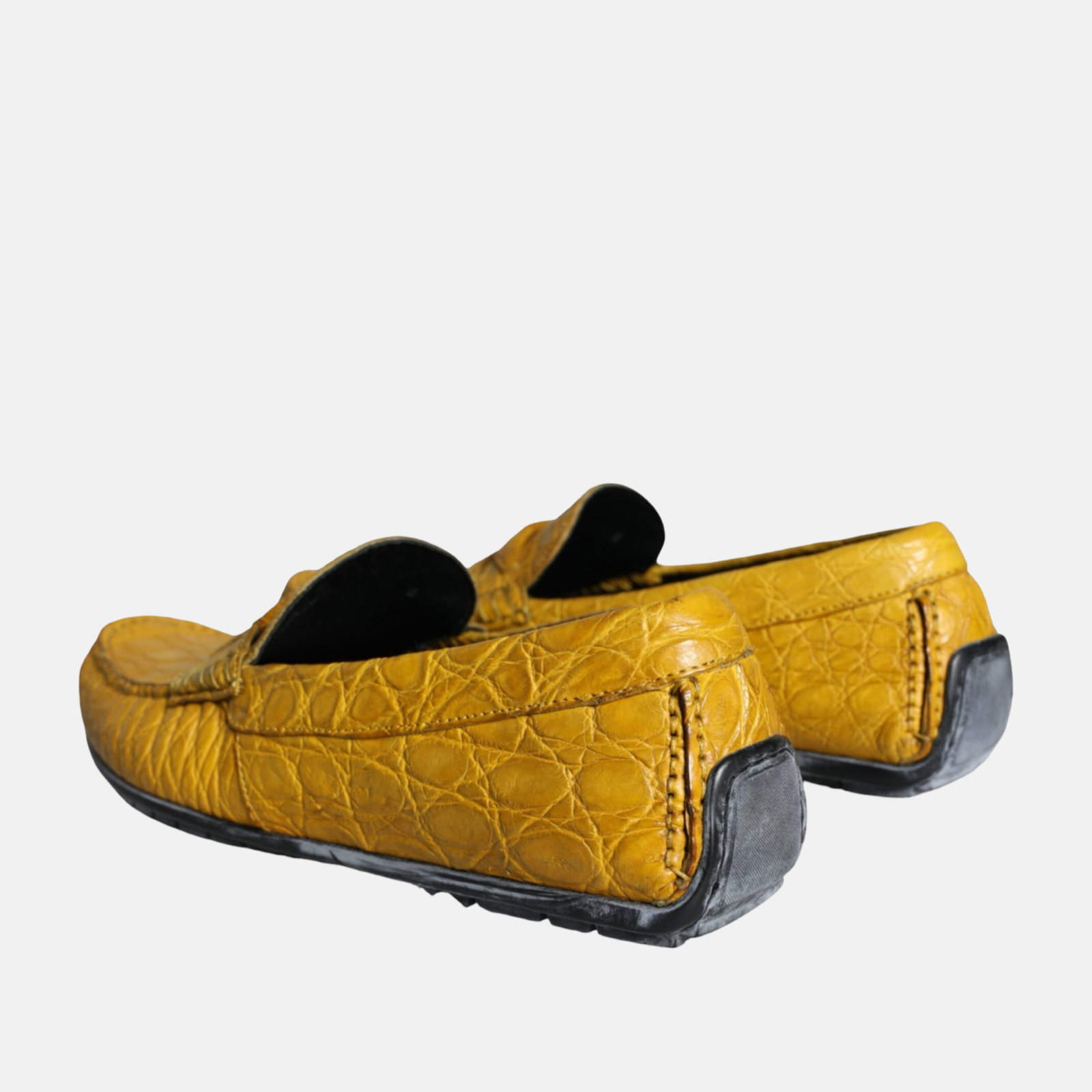 Dolce & Gabbana Yellow Caiman Leather Men Loafers