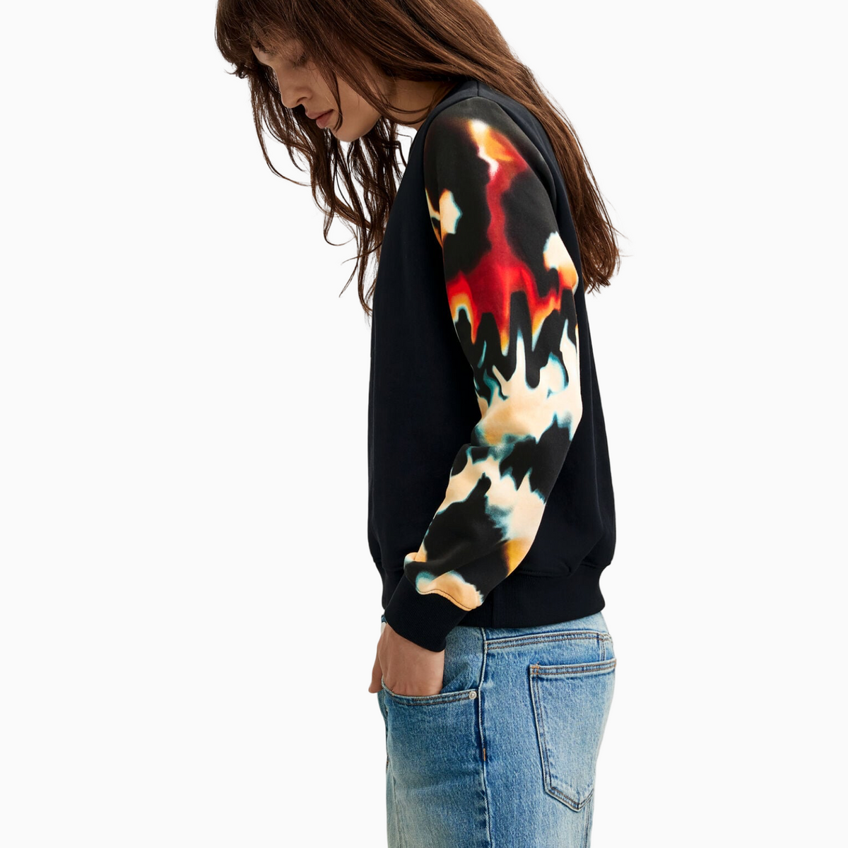Дамски суичър Desigual Women Sweatshirt 26WWSK08 2000 Side View