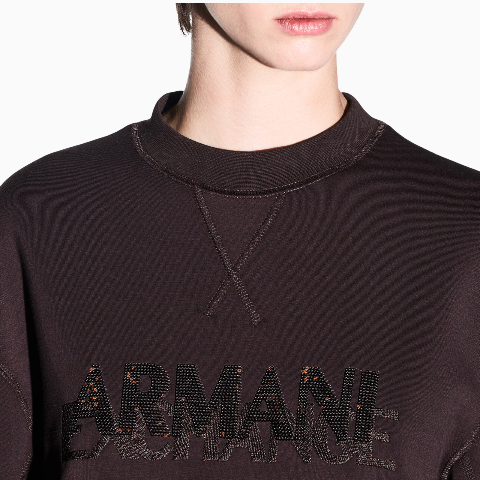 Дамски кафяв суичър Armani Exchange Women Sweatshirt XW002397 AF13397 U6032 Close-Up