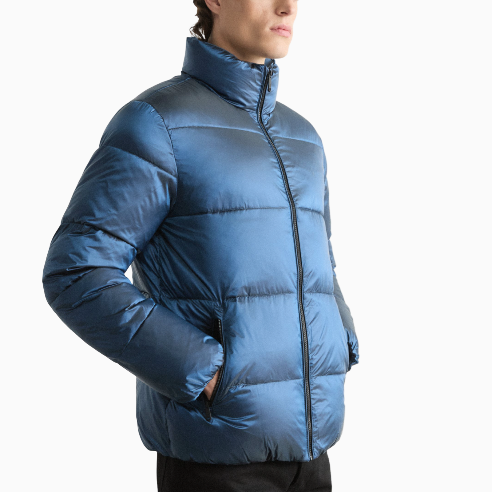 Мъжко синьо зимно яке Calvin Klein Jeans Men Jacket J30J326097 Side View