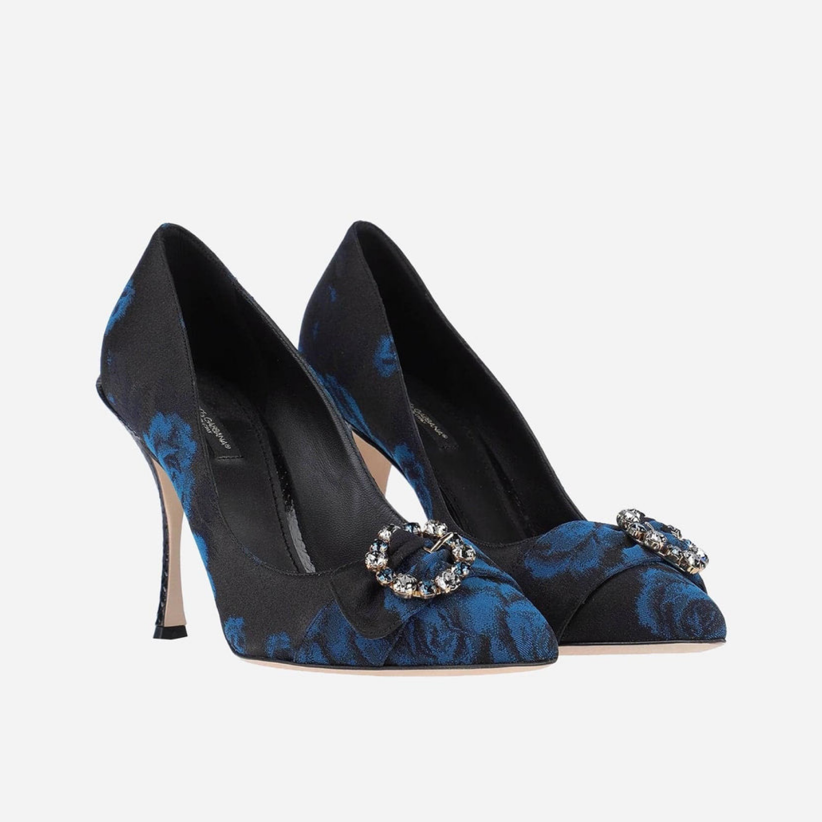 Dolce & Gabbana Floral Print With Crystal Embellishment Pumps