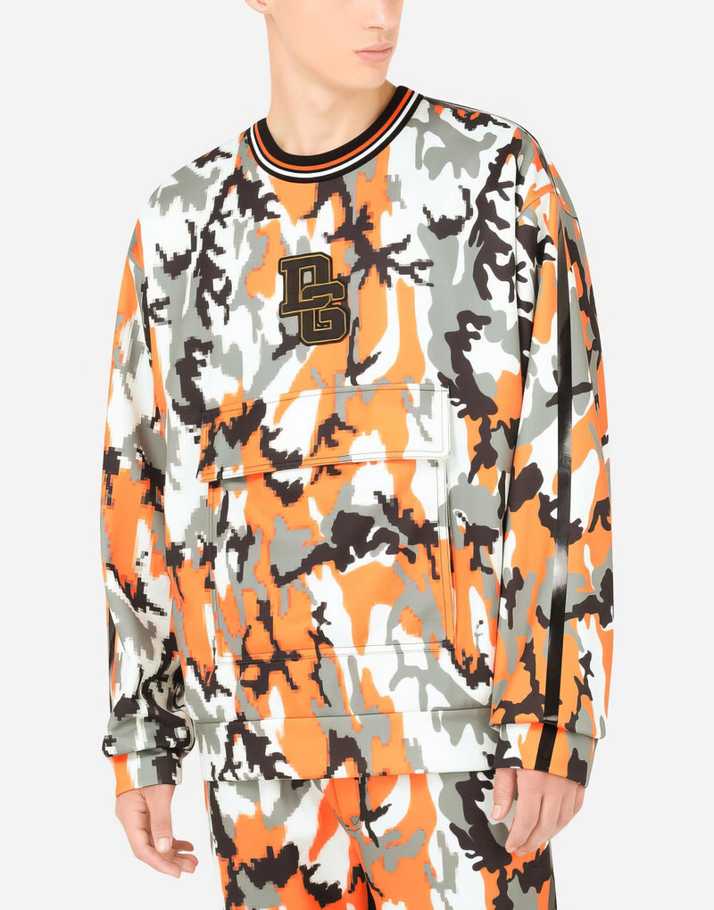 Dolce & Gabbana Multicolor Camouflage Crew Neck Pullover Sweater