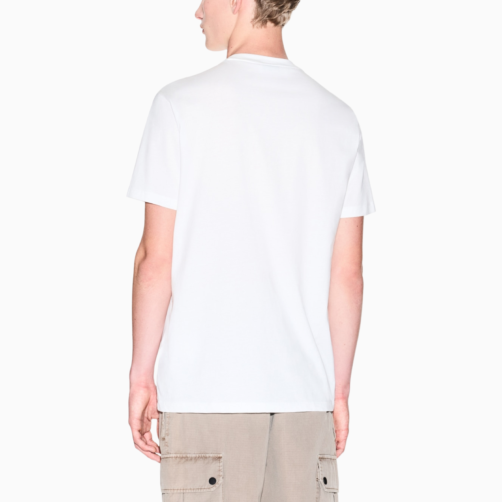 Мъжка бяла тениска Armani Exchange Men T-shirt XM002213 AF10356 U0009 Back View