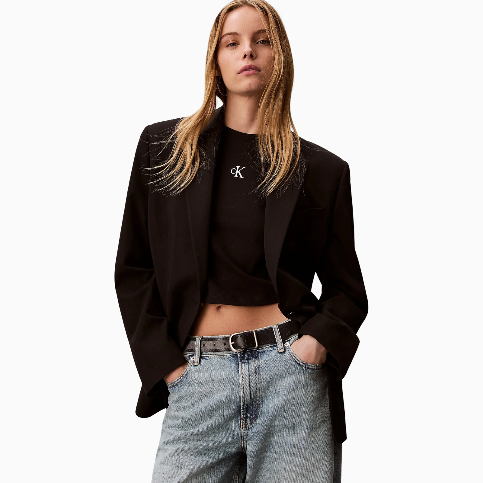 Дамска черна тениска Calvin Klein Jeans Women T-shirt LV047AB213 UB1 Front View