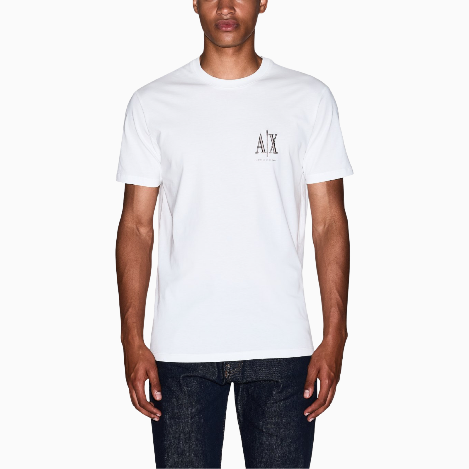 Мъжка бяла тениска Armani Exchange T-shirt XM000365 AF12308 Front View