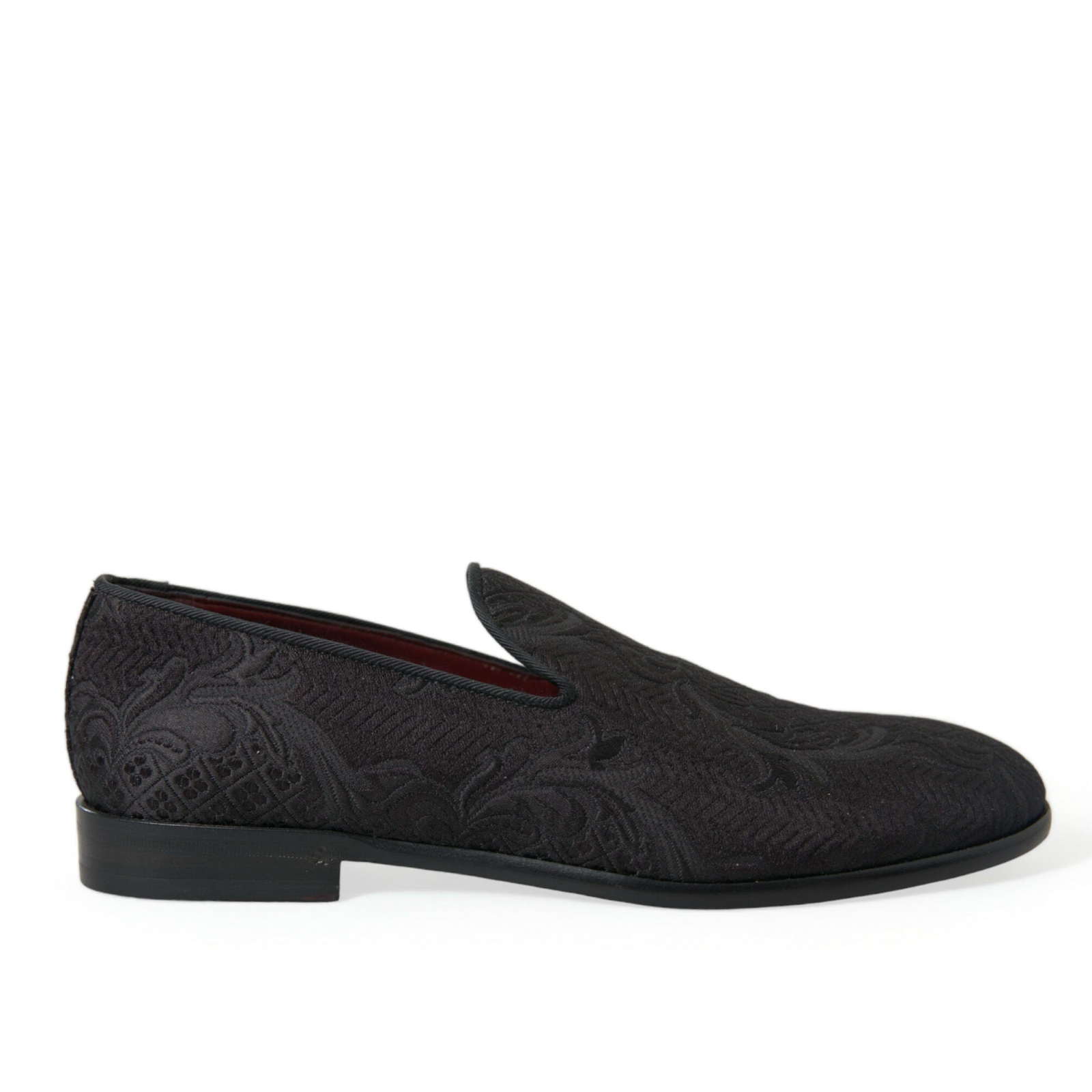 Dolce & Gabbana Elegant Black Brocade Men Loafers