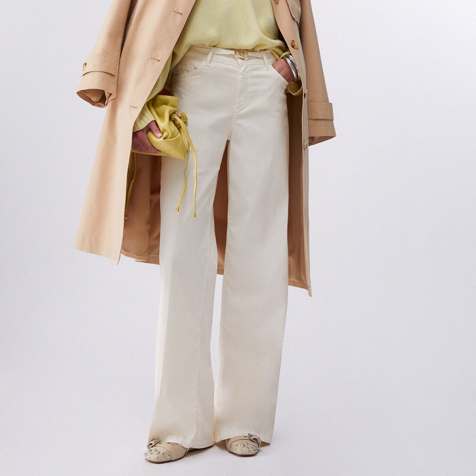 Дамски бял панталон Liu Jo Women Trousers WA6274 T9257 X0760 Front View