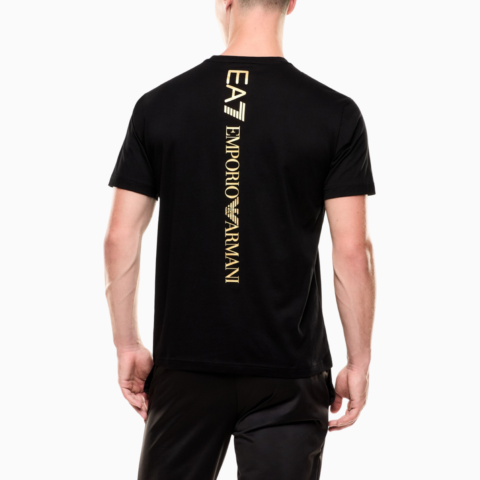 Мъжка черна тениска EA7 Emporio Armani Men T-shirt 7M000567 AF10375 MC004 Back View