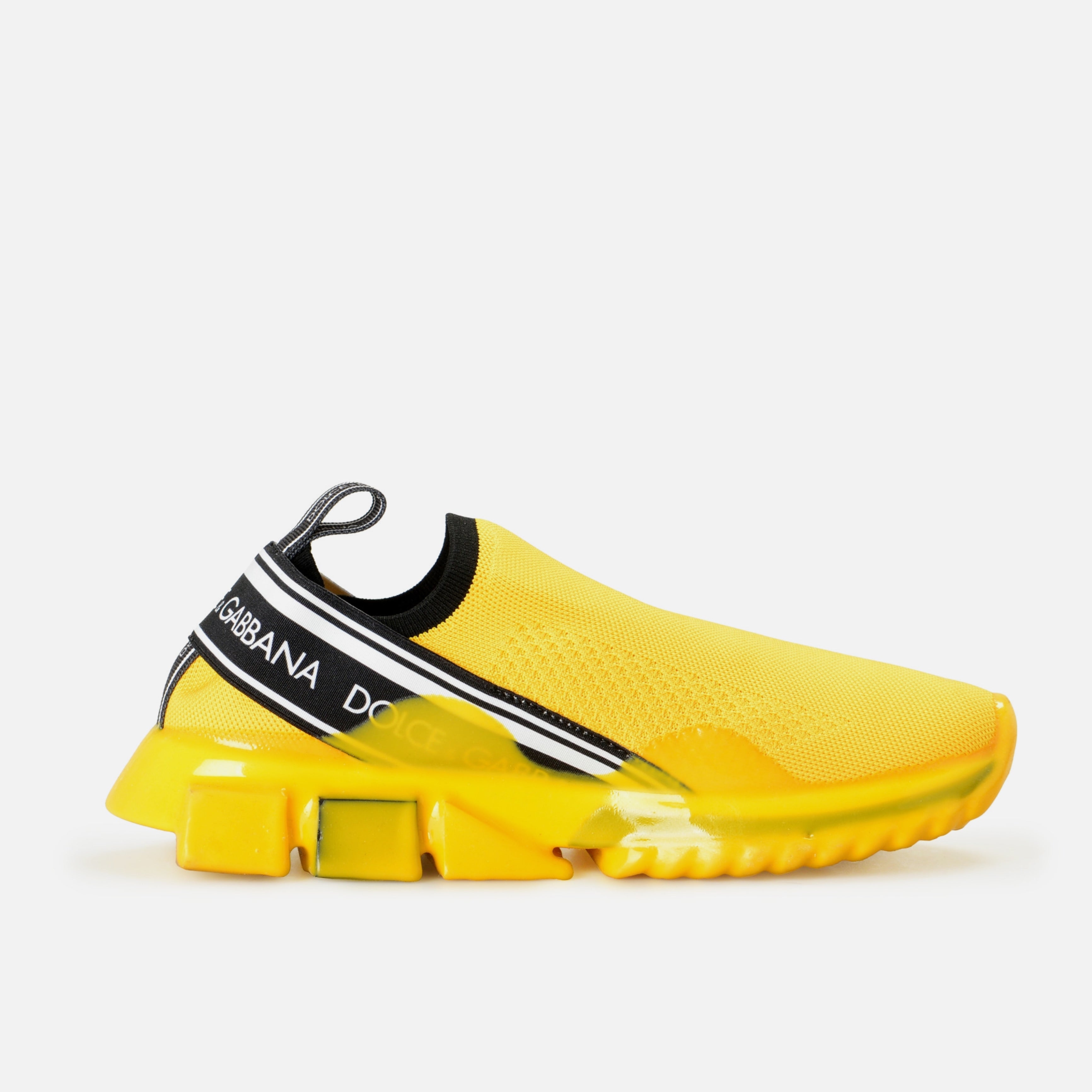 Унисекс луксозни маратонки Dolce & Gabbana Sorrento Yellow Slip On Sneakers в жълто