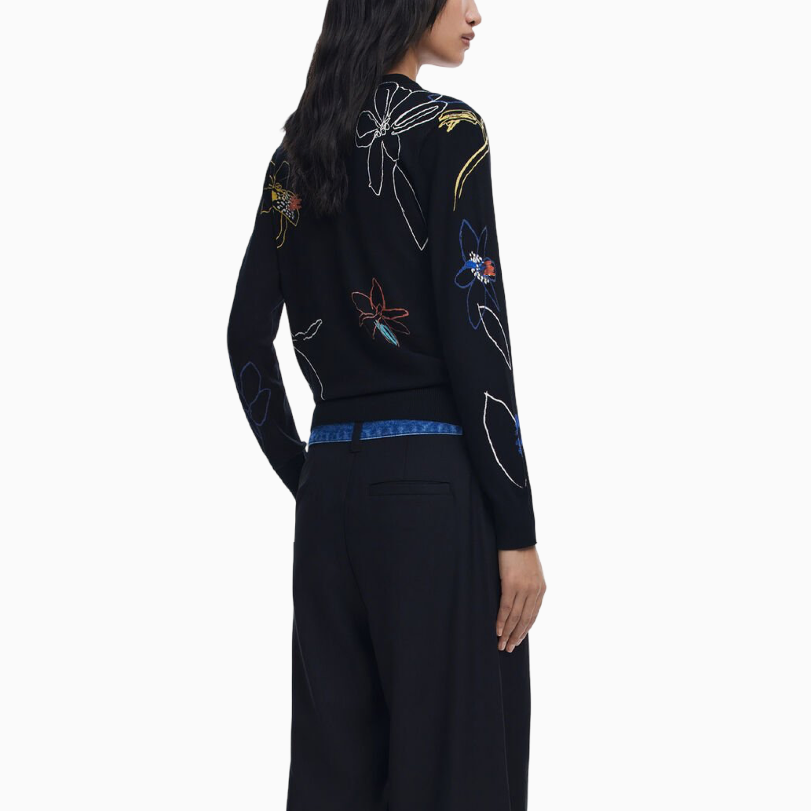 Дамски пуловер Desigual Women Sweater 25WWJF33 2000 Back View