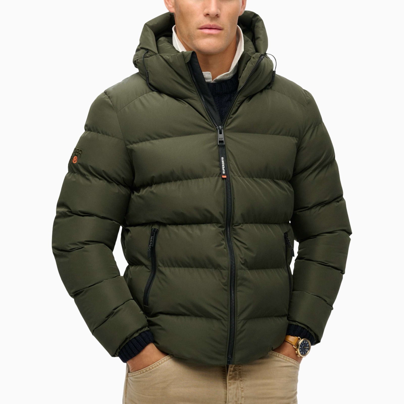 Мъжко зелено яке Superdry Men Jacket M5011905A Front View