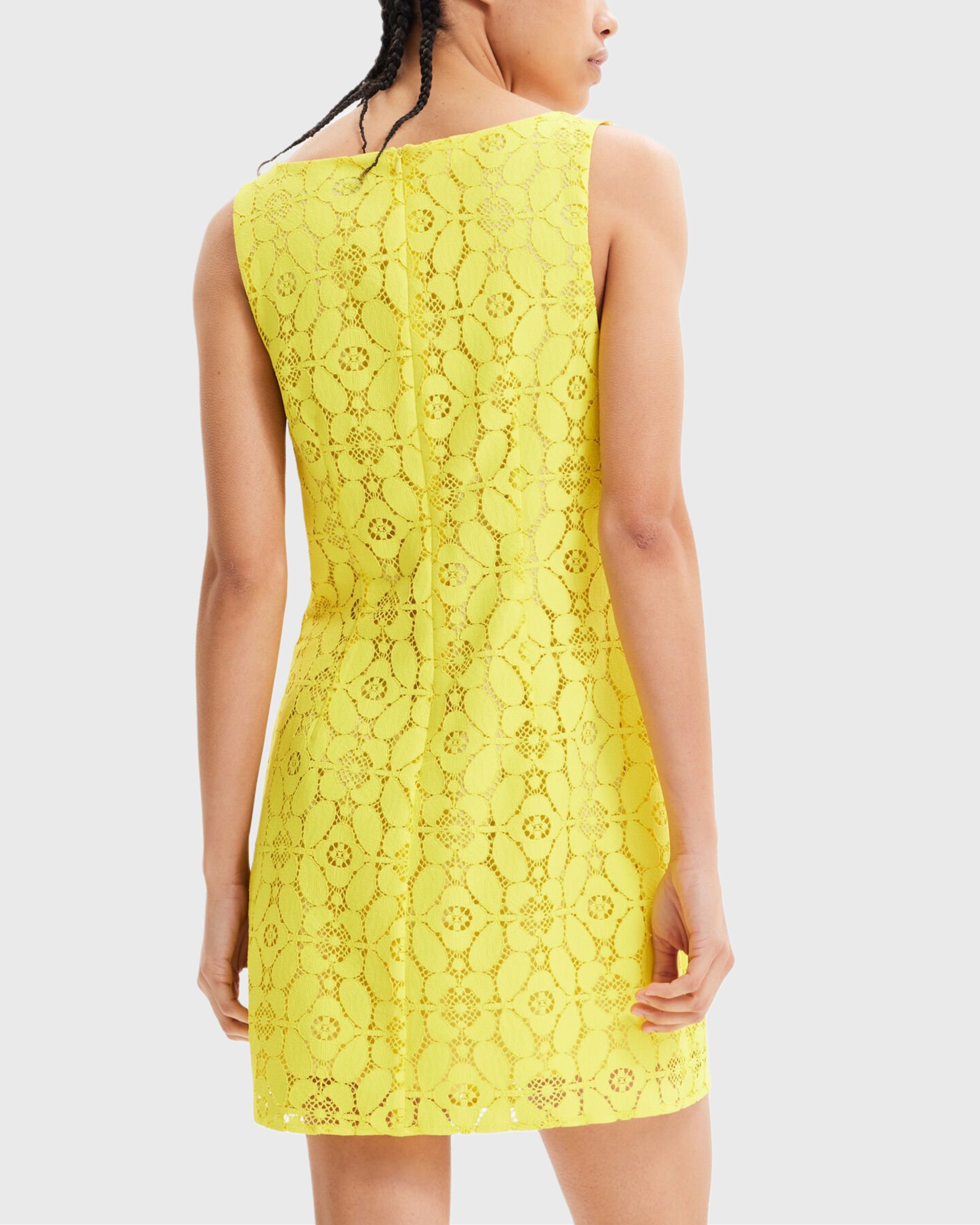Дамска къса рокля в жълто Women’s short lace dress Desigual 23SWVW02 8035L Yellow