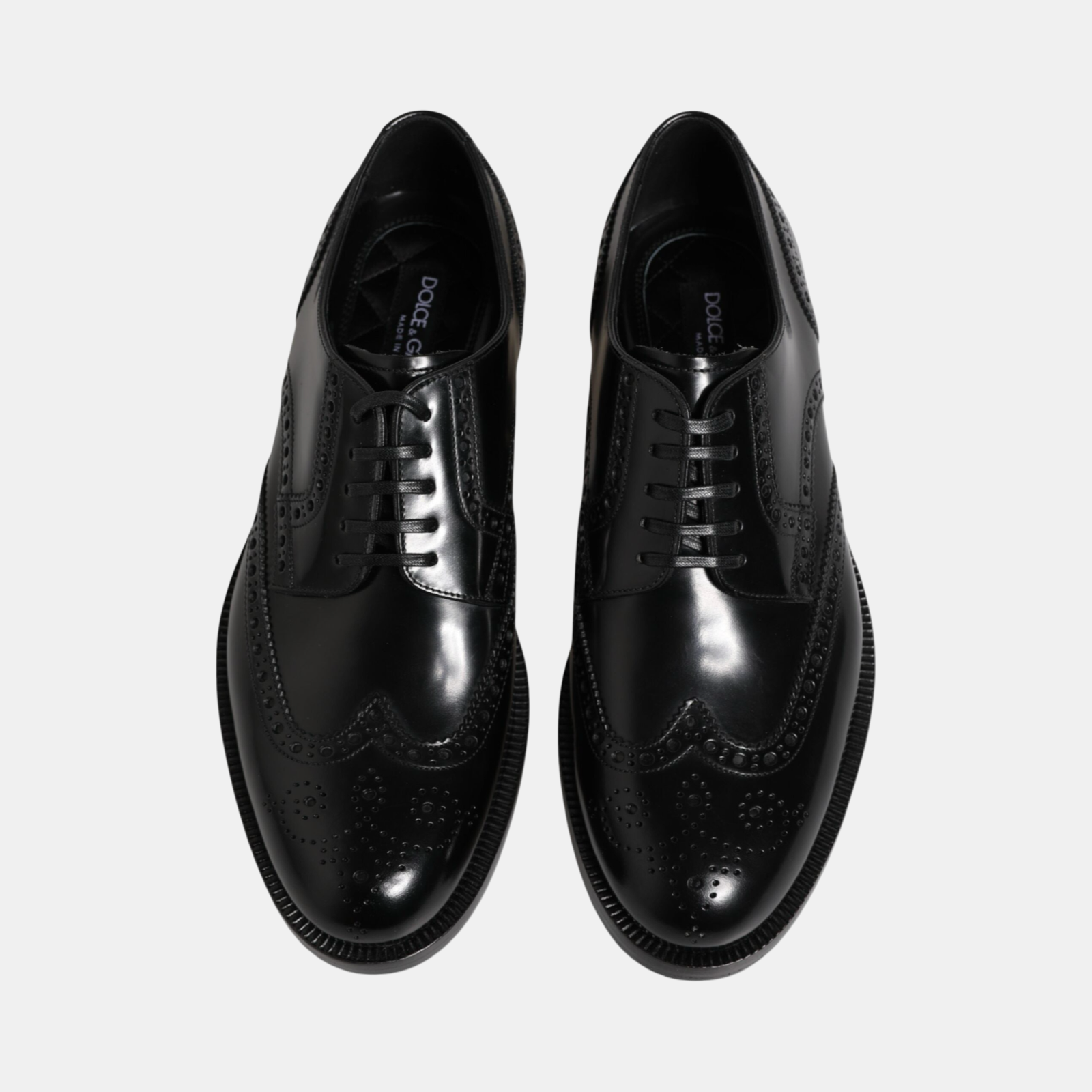 Dolce & Gabbana Derby Wingtip Men Formal Shoes A10350 A1203 MV7301 Top View