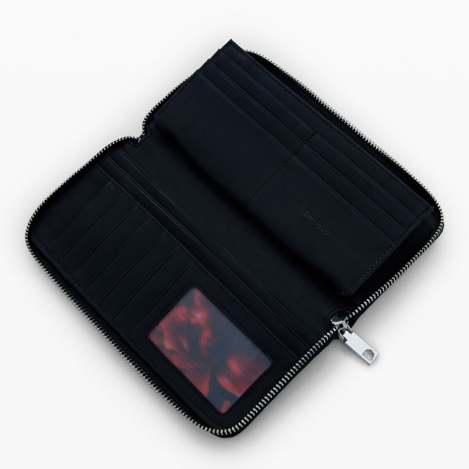 Дамско клъч портмоне Women’s clurch perforated studded wallet Desigual 25WAYP33 2000 Black inside view